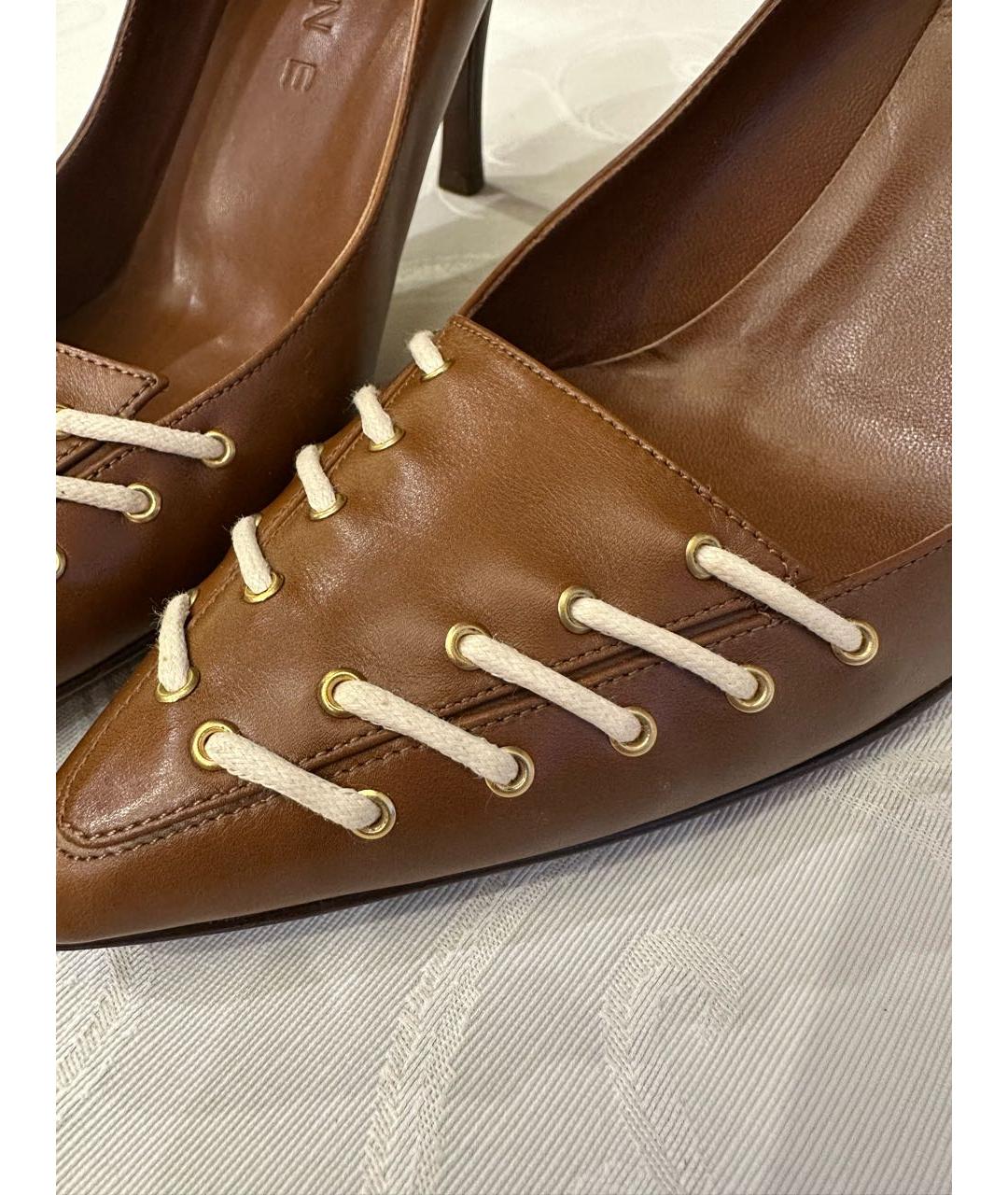CELINE Коричневые кожаные туфли, фото 8