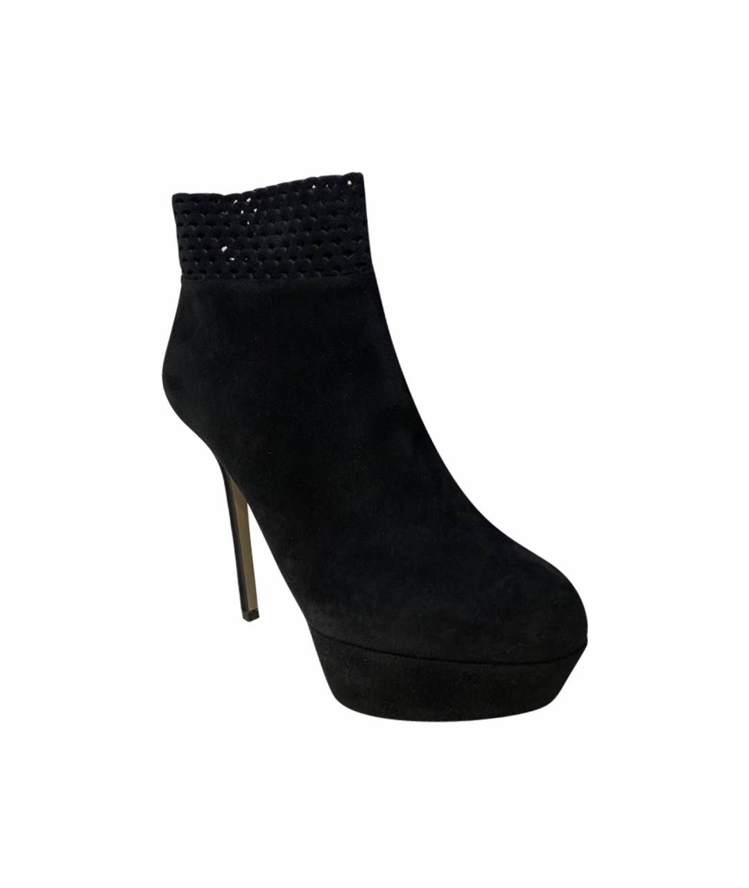 SERGIO ROSSI Черные кожаные ботинки, фото 1