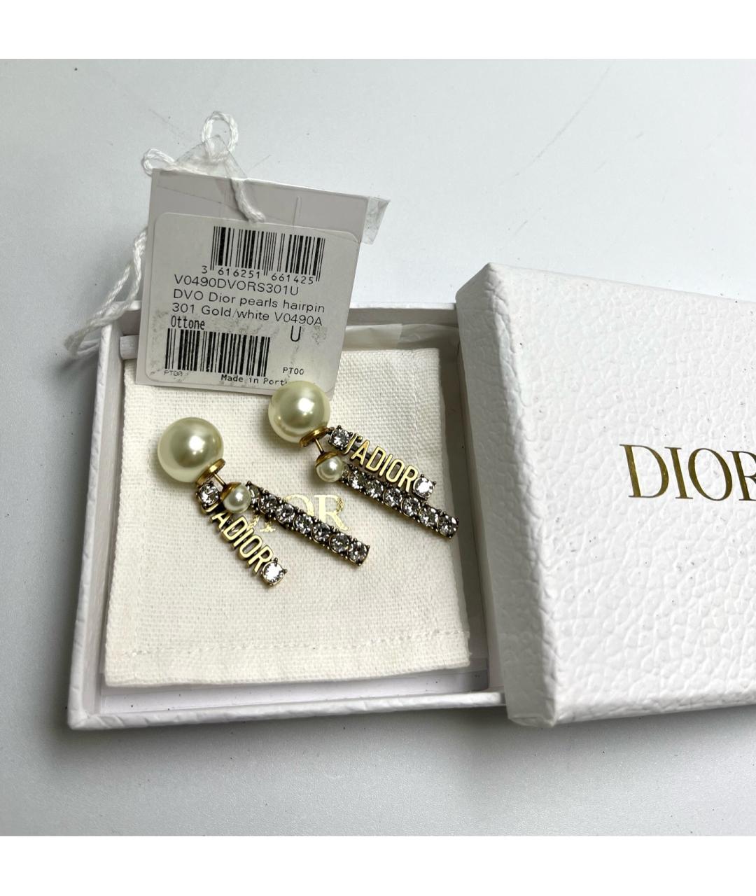 CHRISTIAN DIOR Золотые металлические серьги, фото 2