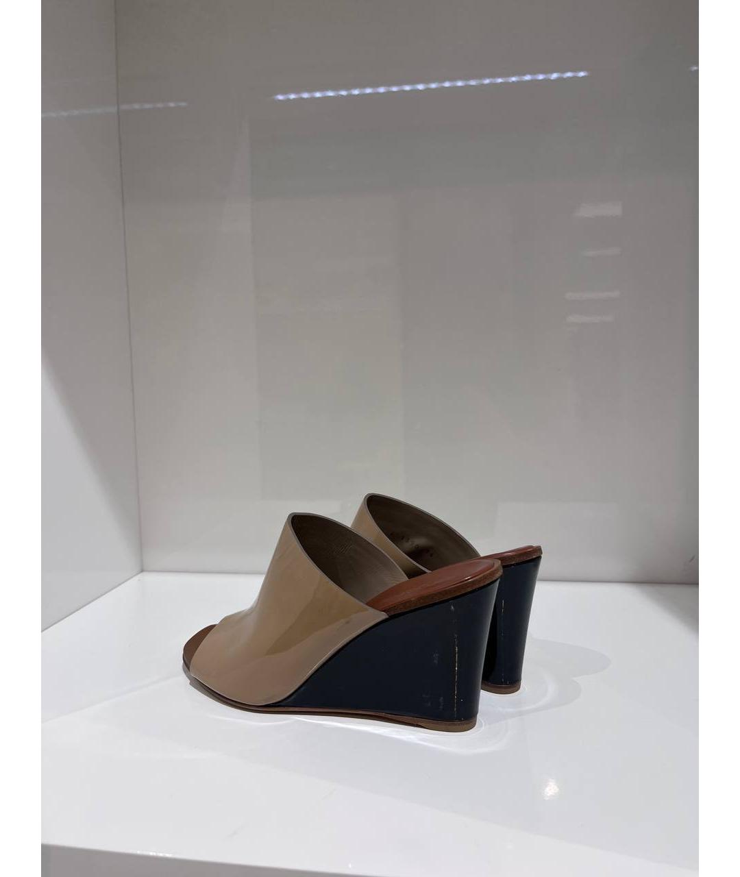 SERGIO ROSSI Бежевые босоножки из лакированной кожи, фото 3