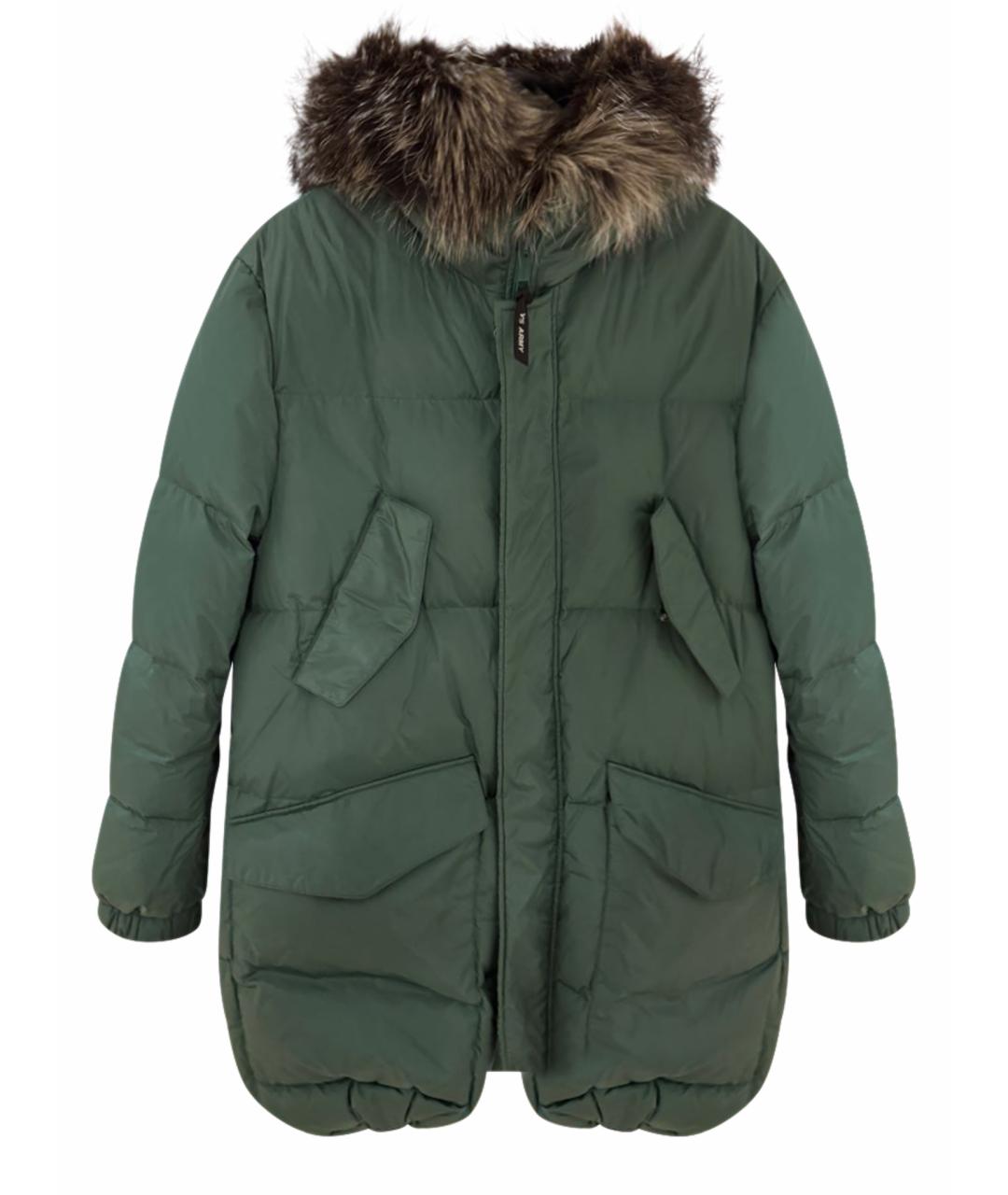 ARMY YVES SALOMON Зеленый полиамидовый пуховик, фото 1