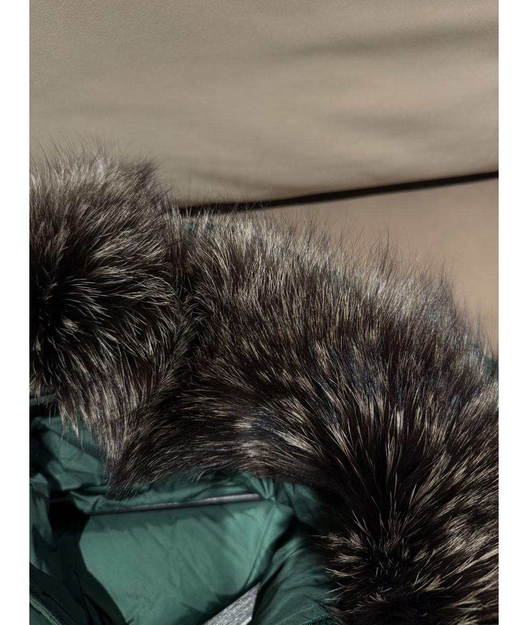 ARMY YVES SALOMON Зеленый полиамидовый пуховик, фото 6