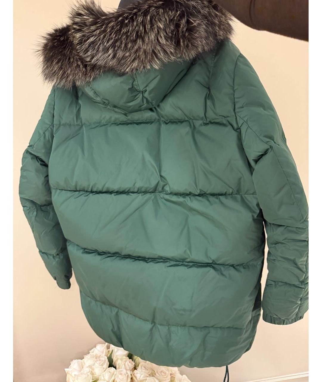 ARMY YVES SALOMON Зеленый полиамидовый пуховик, фото 2