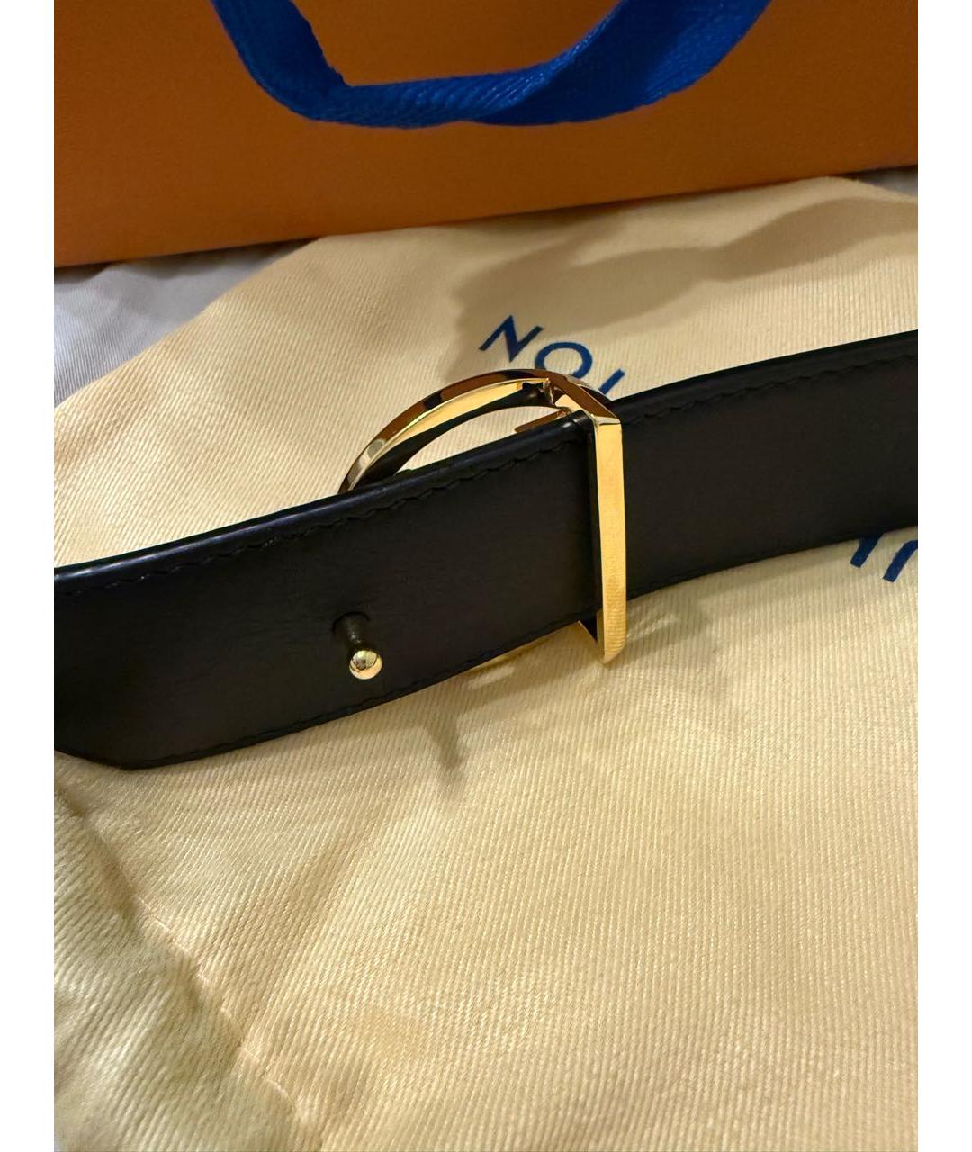 LOUIS VUITTON Коричневый кожаный ремень, фото 4