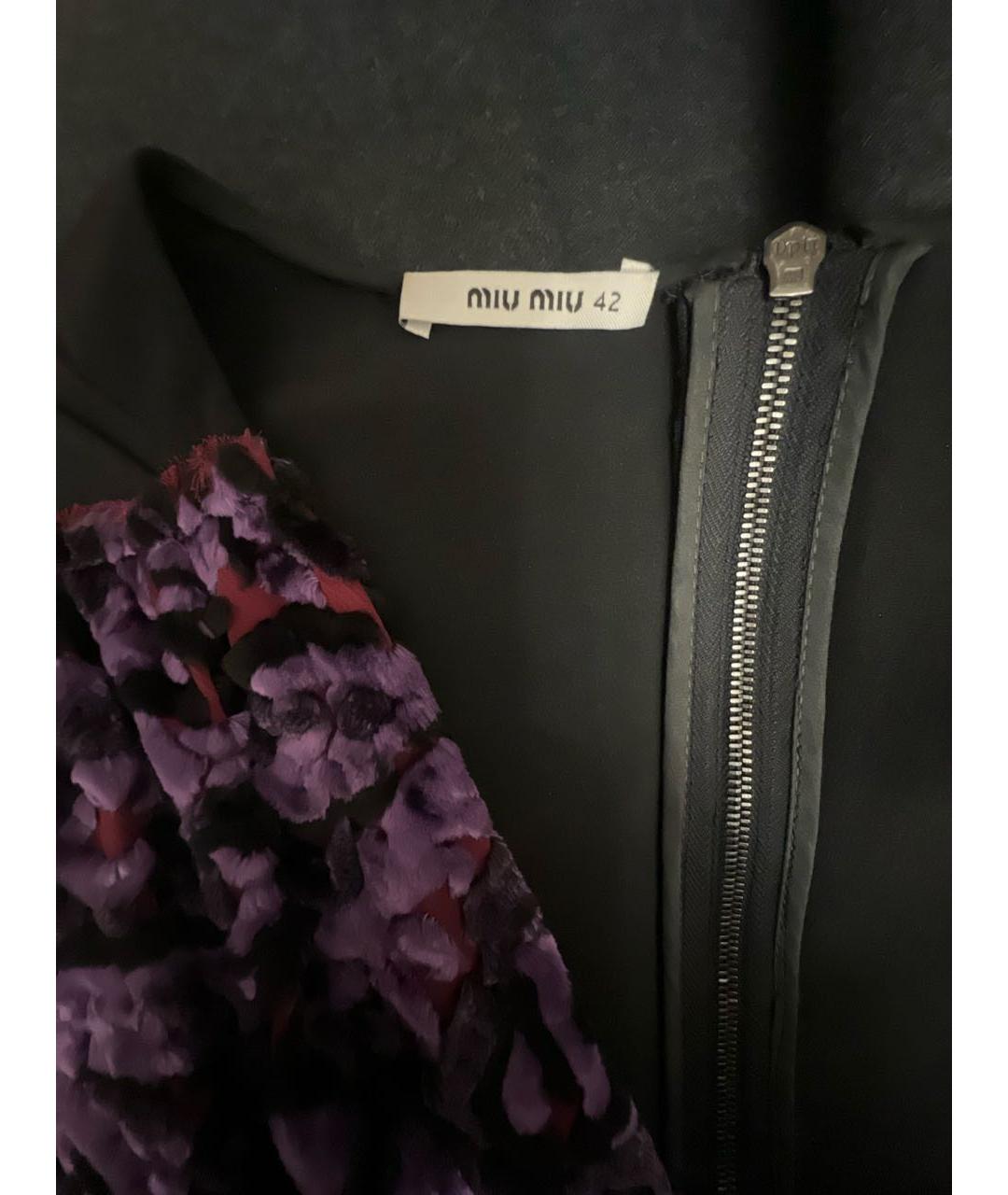 MIU MIU Черное шифоновое коктейльное платье, фото 3