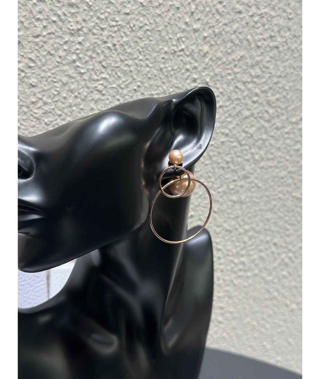 CHRISTIAN DIOR Золотые металлические серьги, фото 4