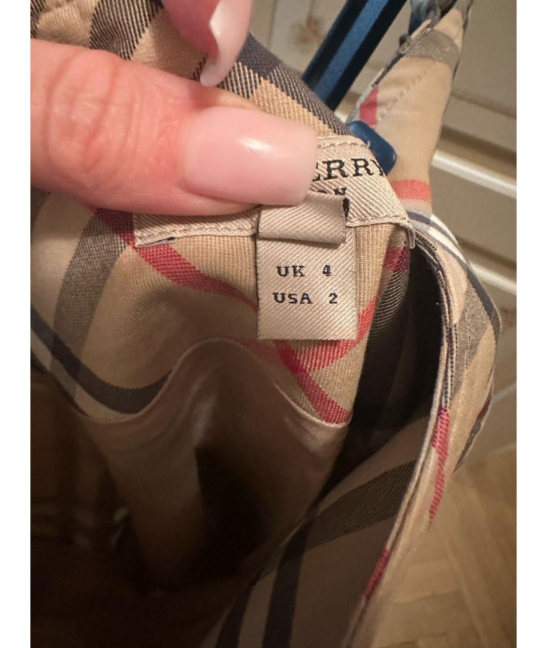 BURBERRY Мульти хлопковая юбка миди, фото 4