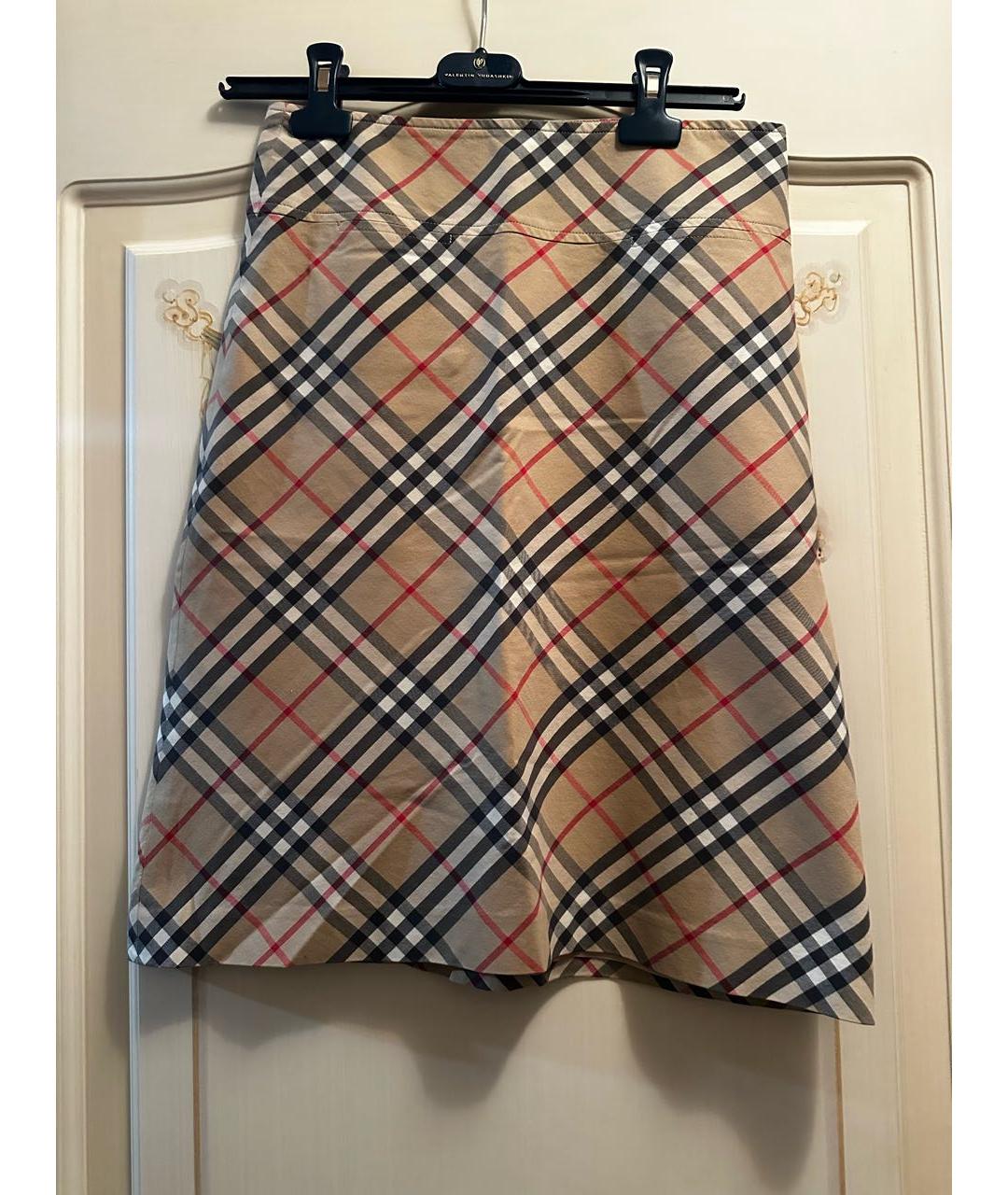 BURBERRY Мульти хлопковая юбка миди, фото 5