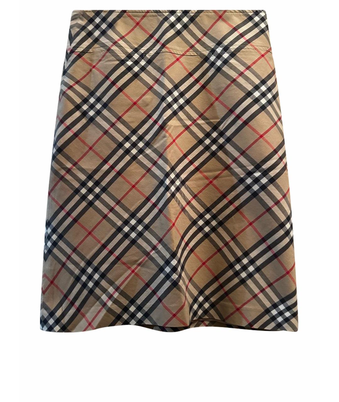 BURBERRY Мульти хлопковая юбка миди, фото 1