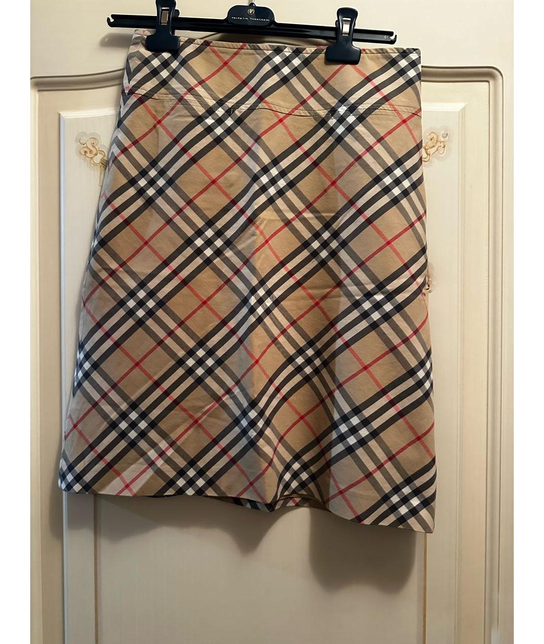 BURBERRY Мульти хлопковая юбка миди, фото 2