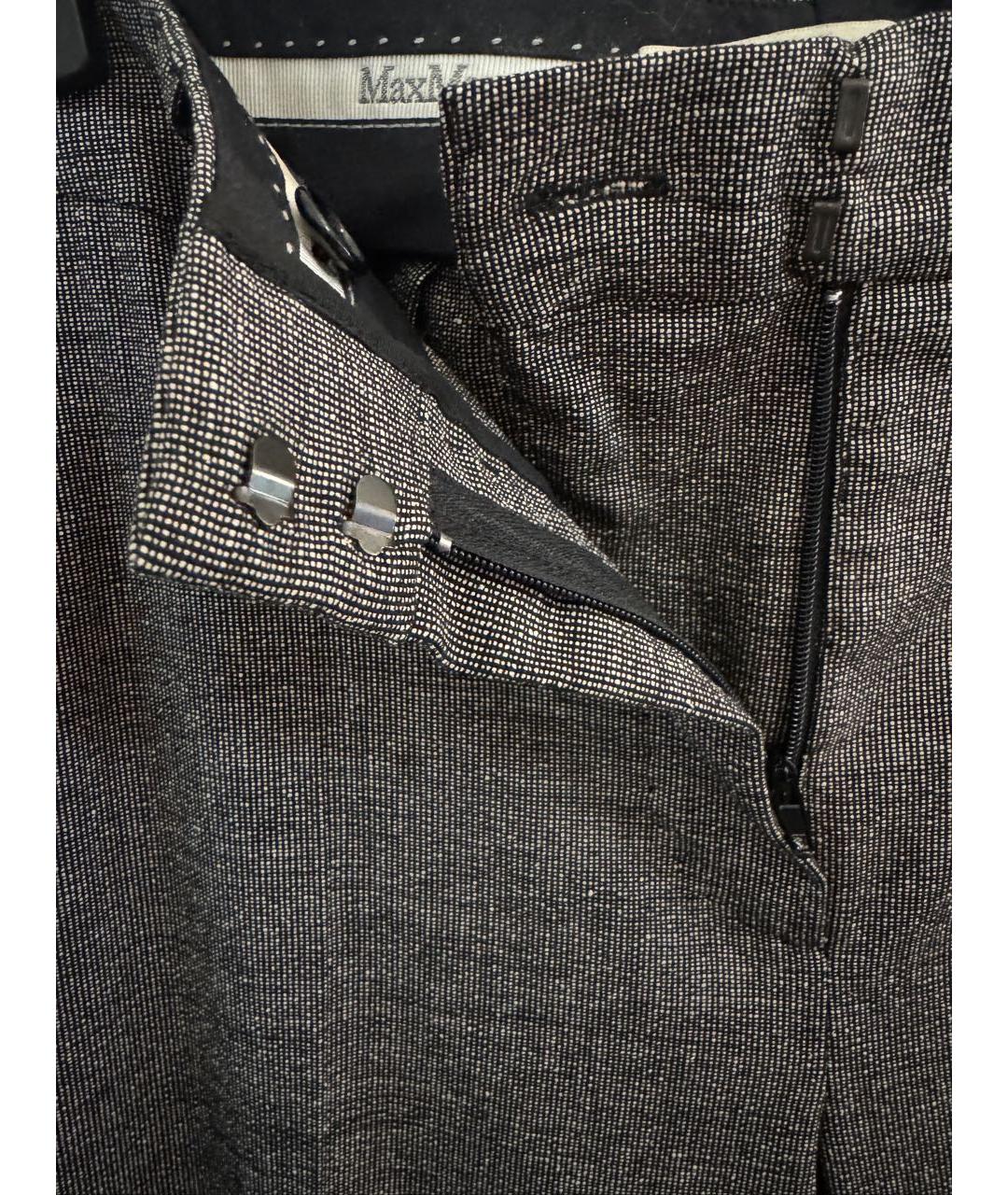 MAX MARA Серые шерстяные прямые брюки, фото 3