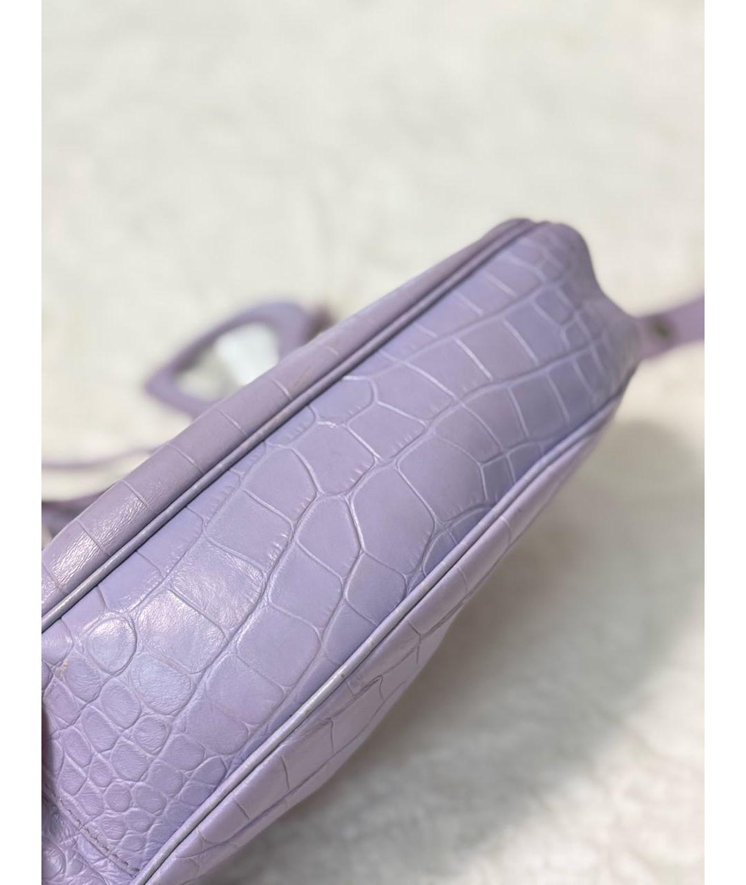 BALENCIAGA Фиолетовая кожаная сумка через плечо, фото 7