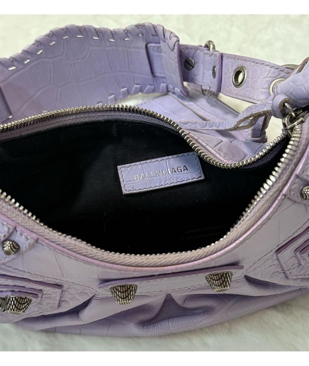BALENCIAGA Фиолетовая кожаная сумка через плечо, фото 4