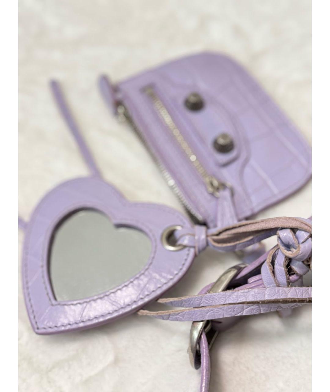 BALENCIAGA Фиолетовая кожаная сумка через плечо, фото 5