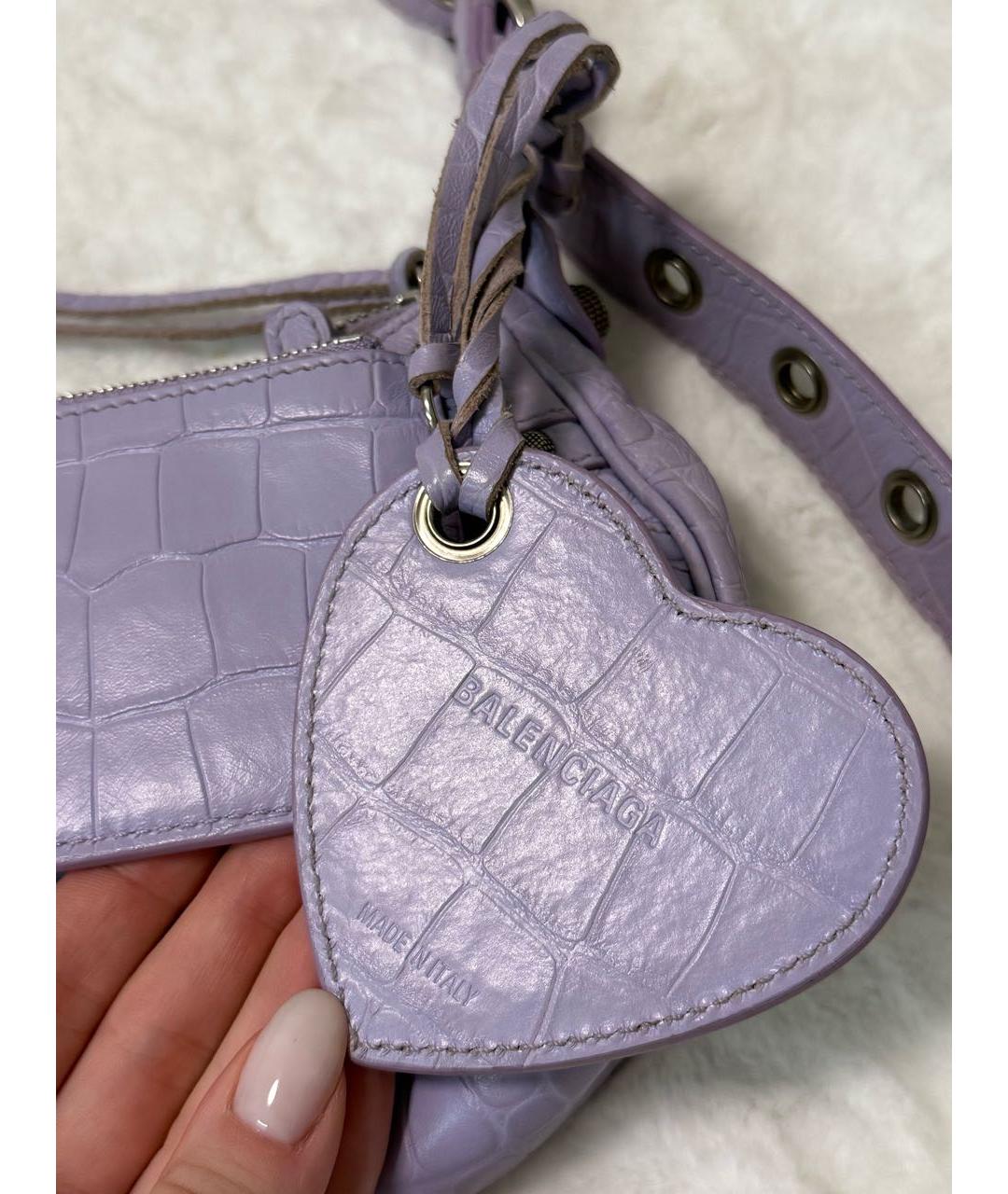 BALENCIAGA Фиолетовая кожаная сумка через плечо, фото 8