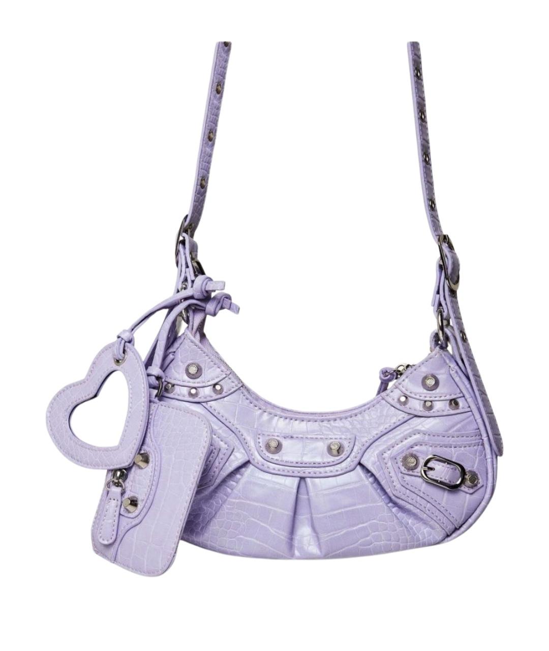 BALENCIAGA Фиолетовая кожаная сумка через плечо, фото 1