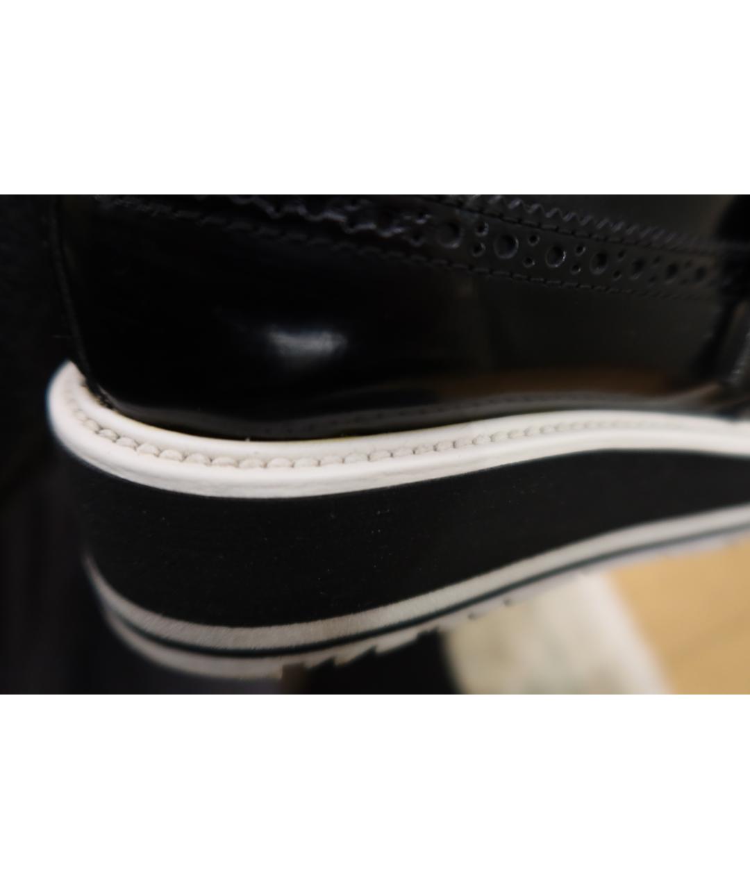 PRADA Черные кожаные брогги и оксфорды, фото 7