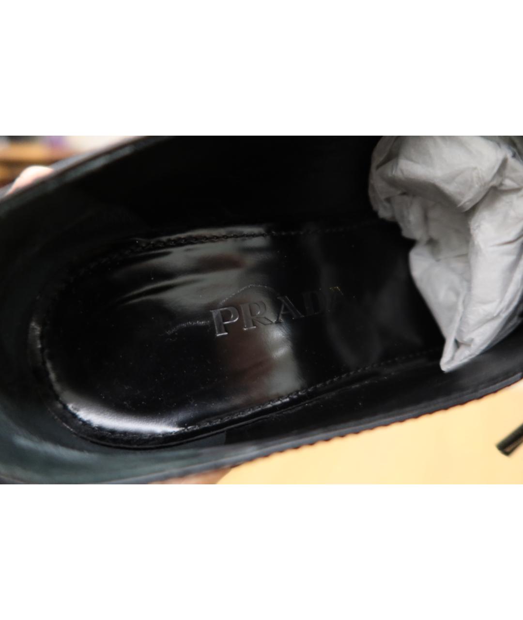 PRADA Черные кожаные брогги и оксфорды, фото 6