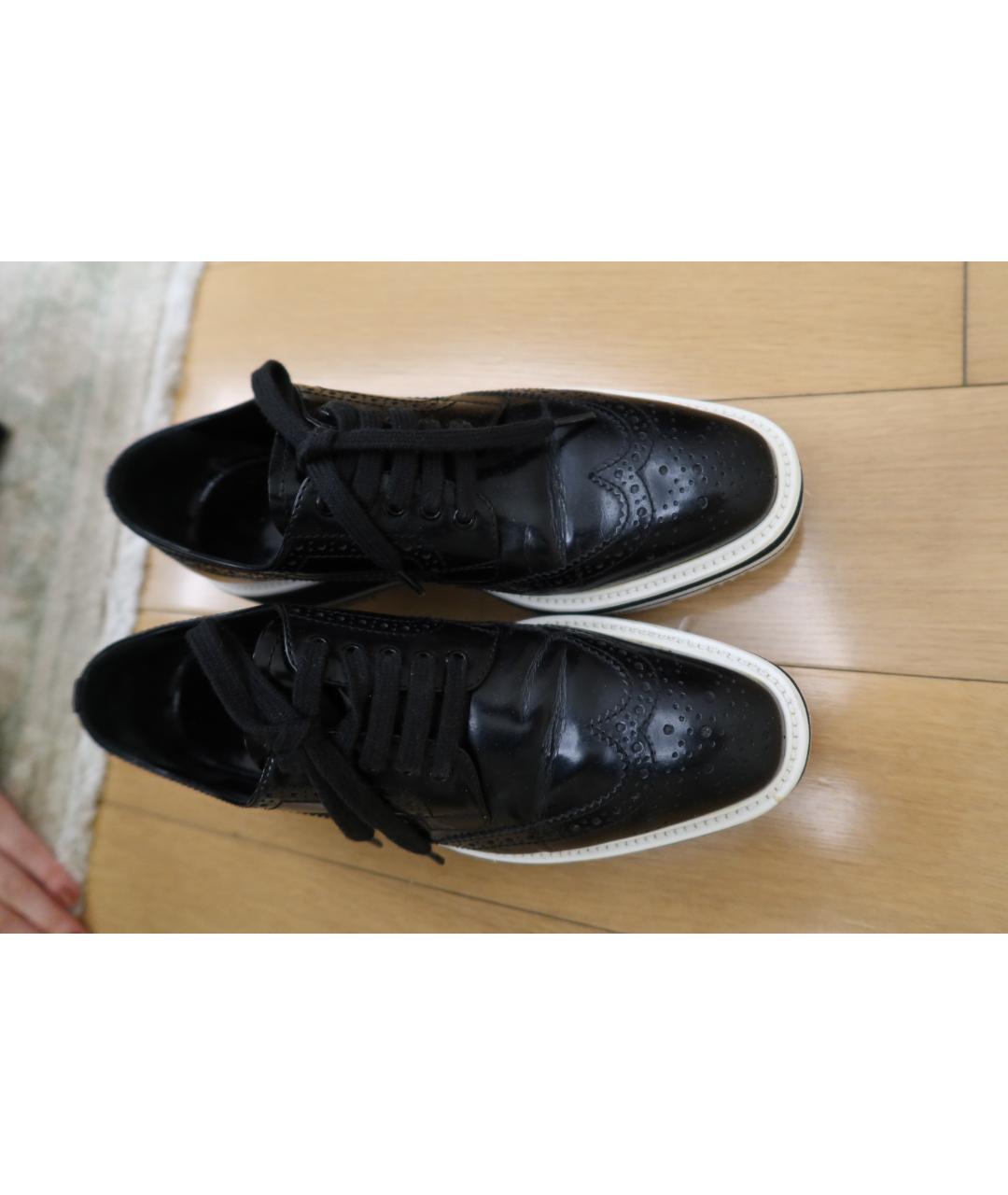 PRADA Черные кожаные брогги и оксфорды, фото 3