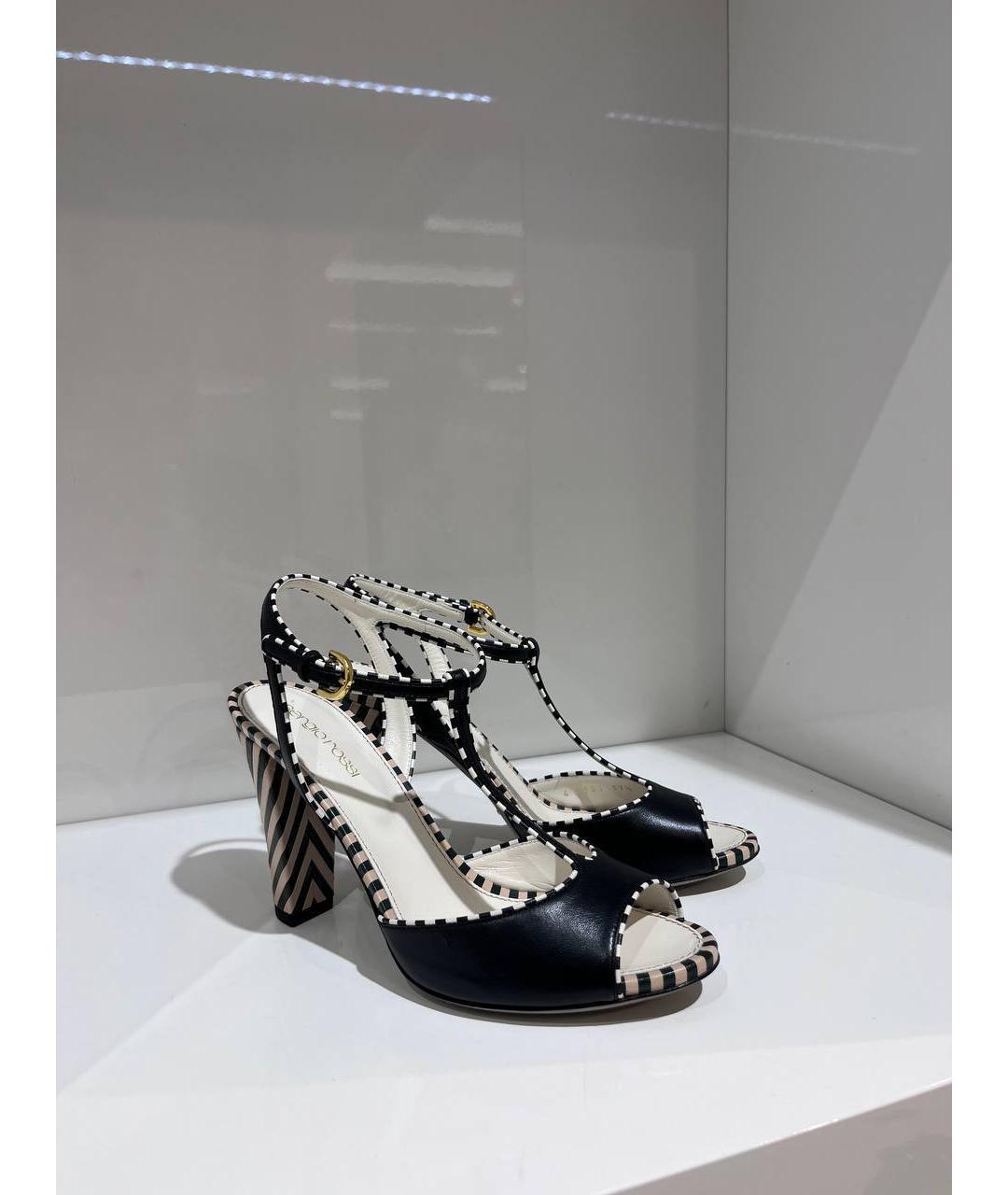 SERGIO ROSSI Мульти кожаные босоножки, фото 4