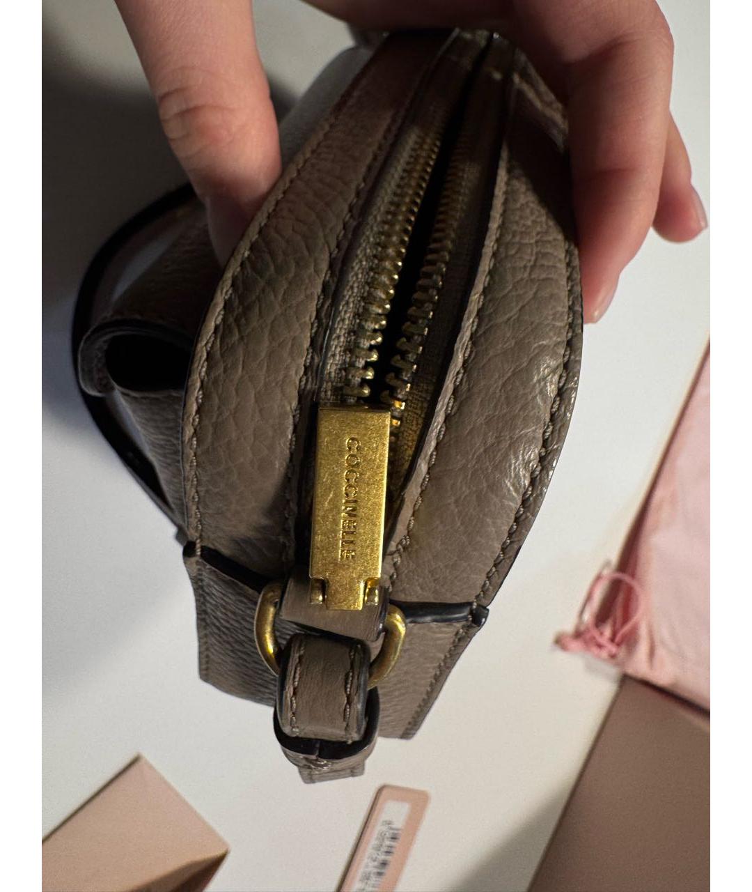 COCCINELLE Бежевая кожаная сумка через плечо, фото 3