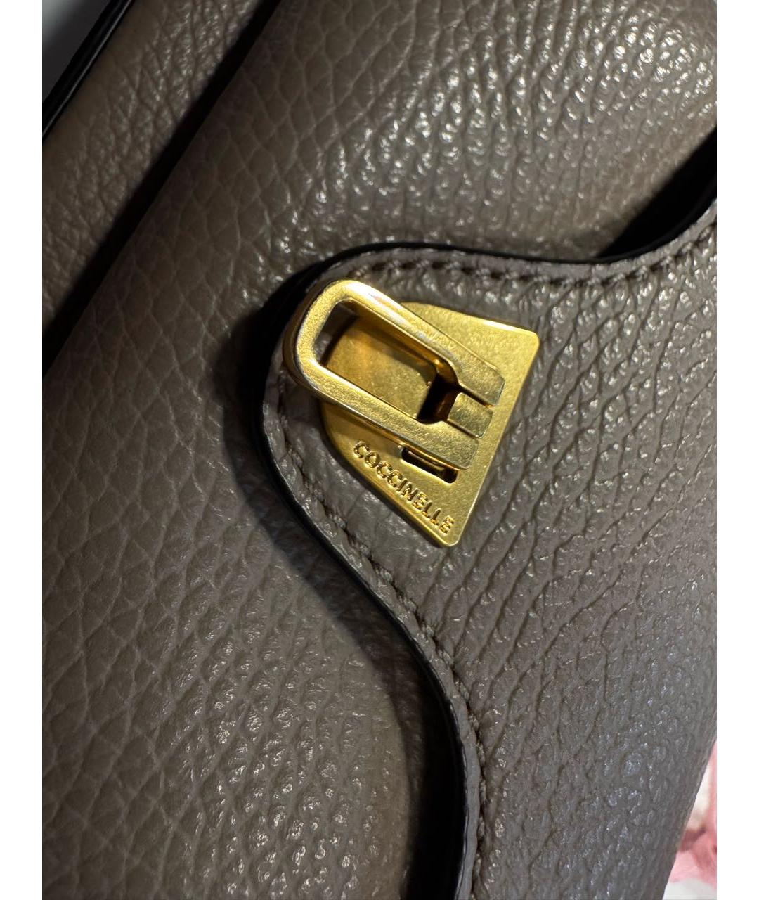 COCCINELLE Бежевая кожаная сумка через плечо, фото 2