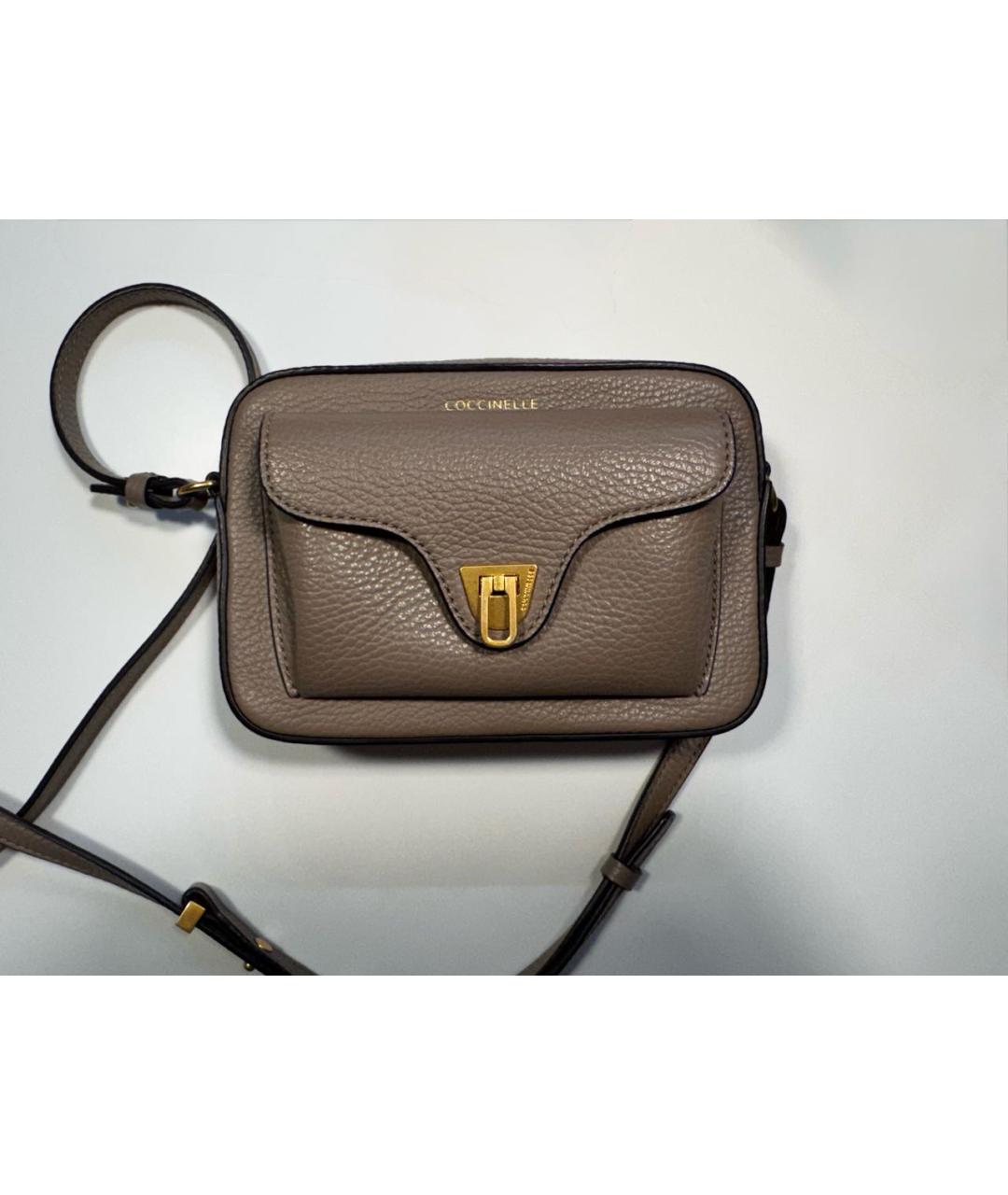 COCCINELLE Бежевая кожаная сумка через плечо, фото 5
