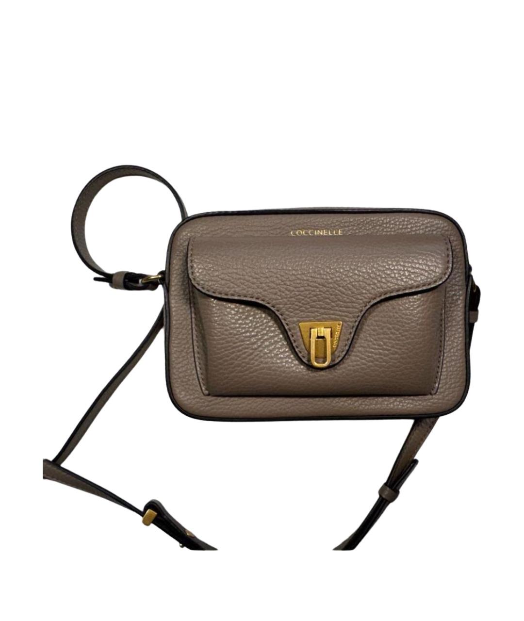 COCCINELLE Бежевая кожаная сумка через плечо, фото 1