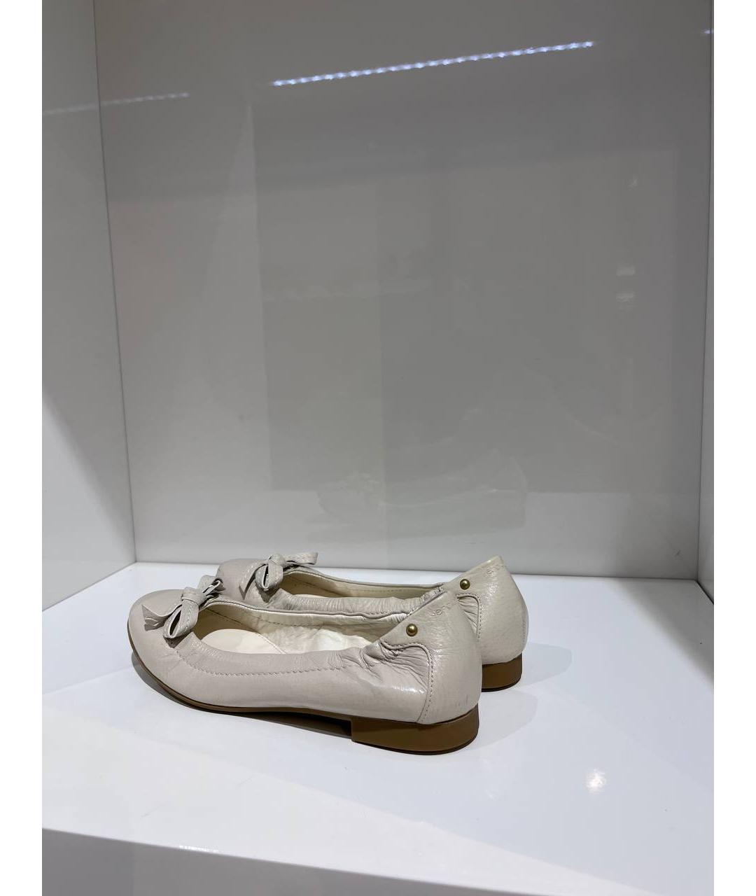 SERGIO ROSSI Белые кожаные балетки, фото 2