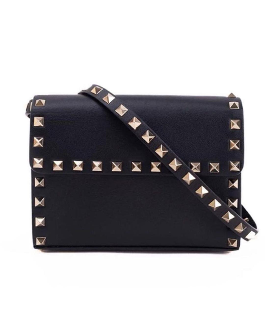 VALENTINO Черная кожаная сумка через плечо, фото 7