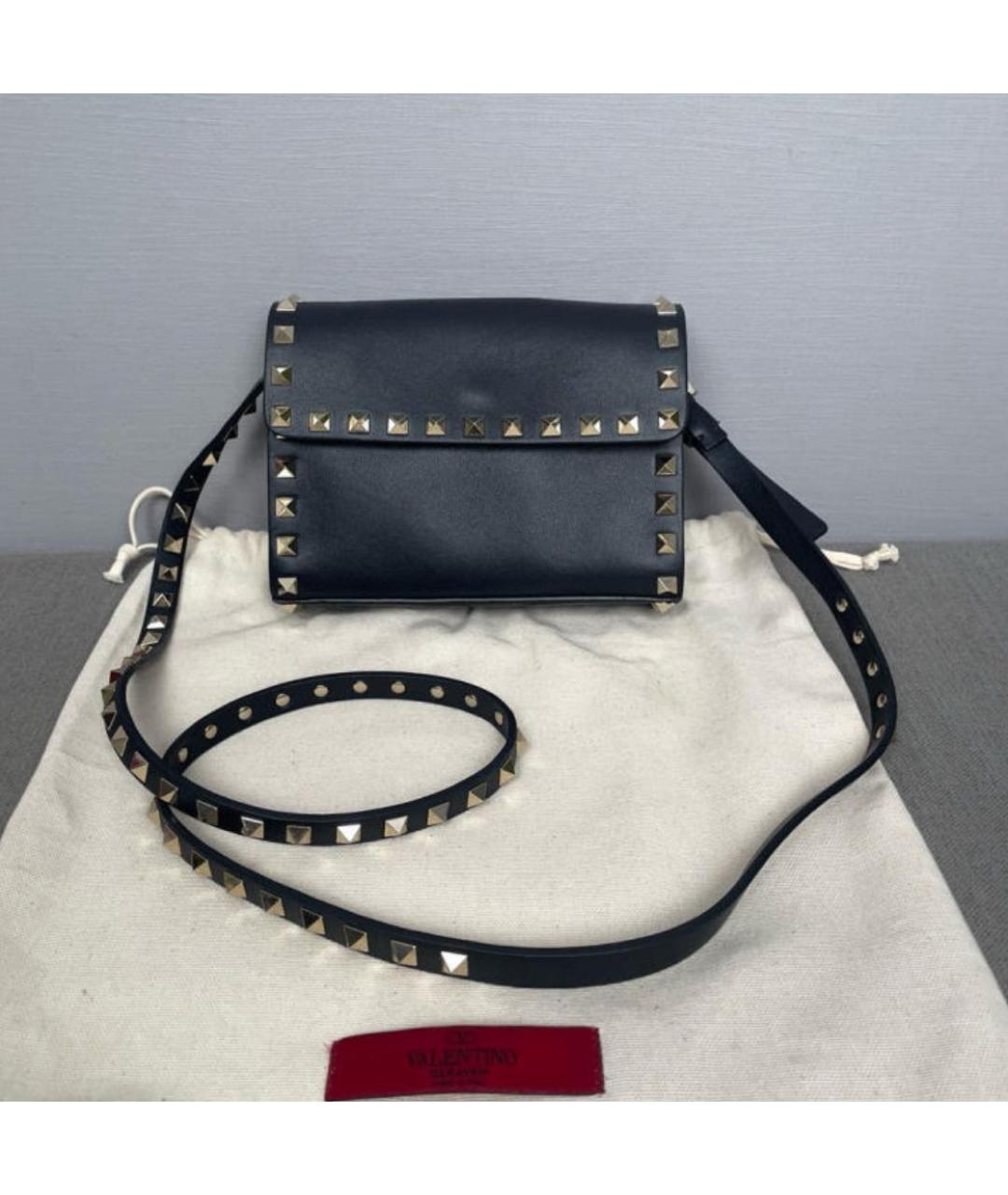 VALENTINO Черная кожаная сумка через плечо, фото 3