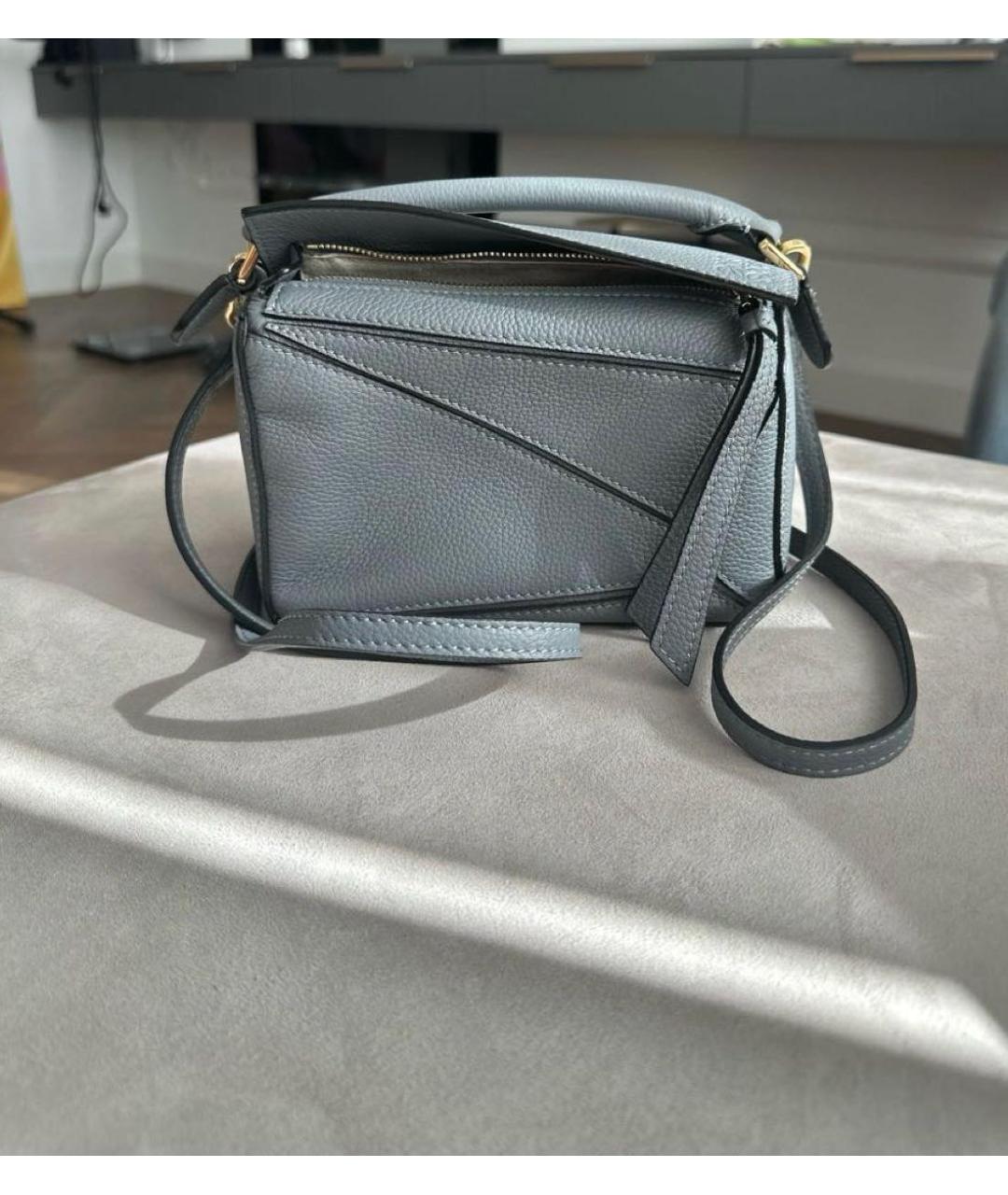 LOEWE Серая кожаная сумка через плечо, фото 7