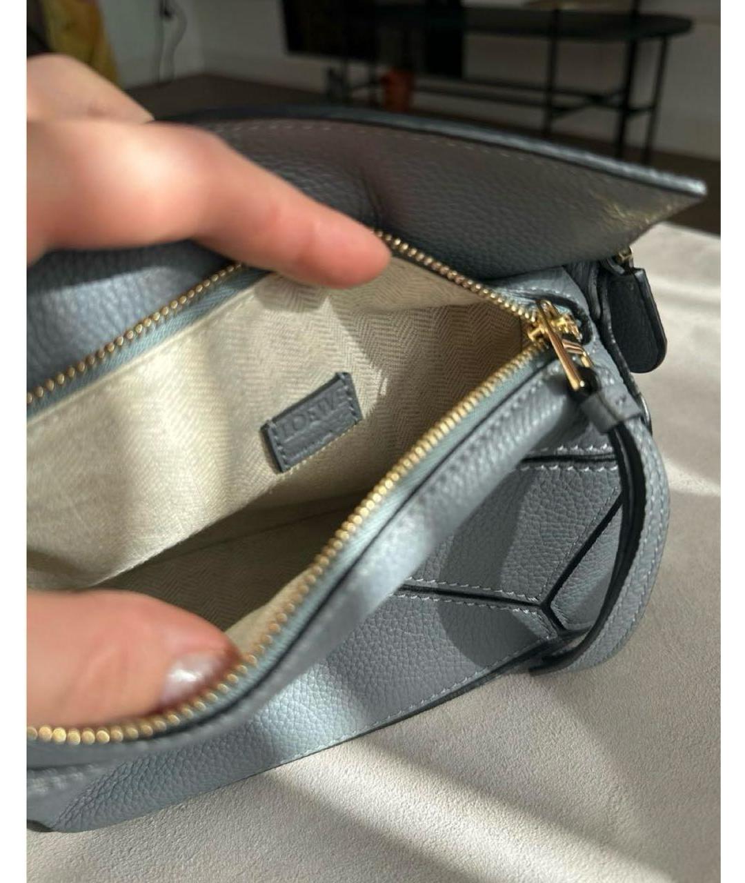 LOEWE Серая кожаная сумка через плечо, фото 5