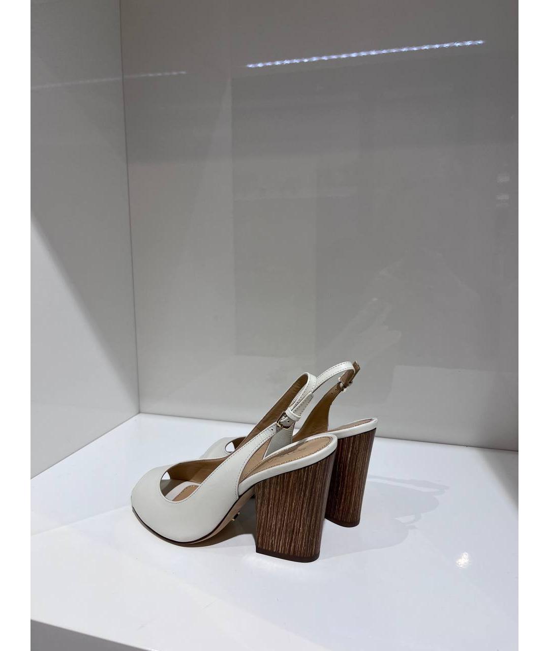 SERGIO ROSSI Белые кожаные босоножки, фото 3