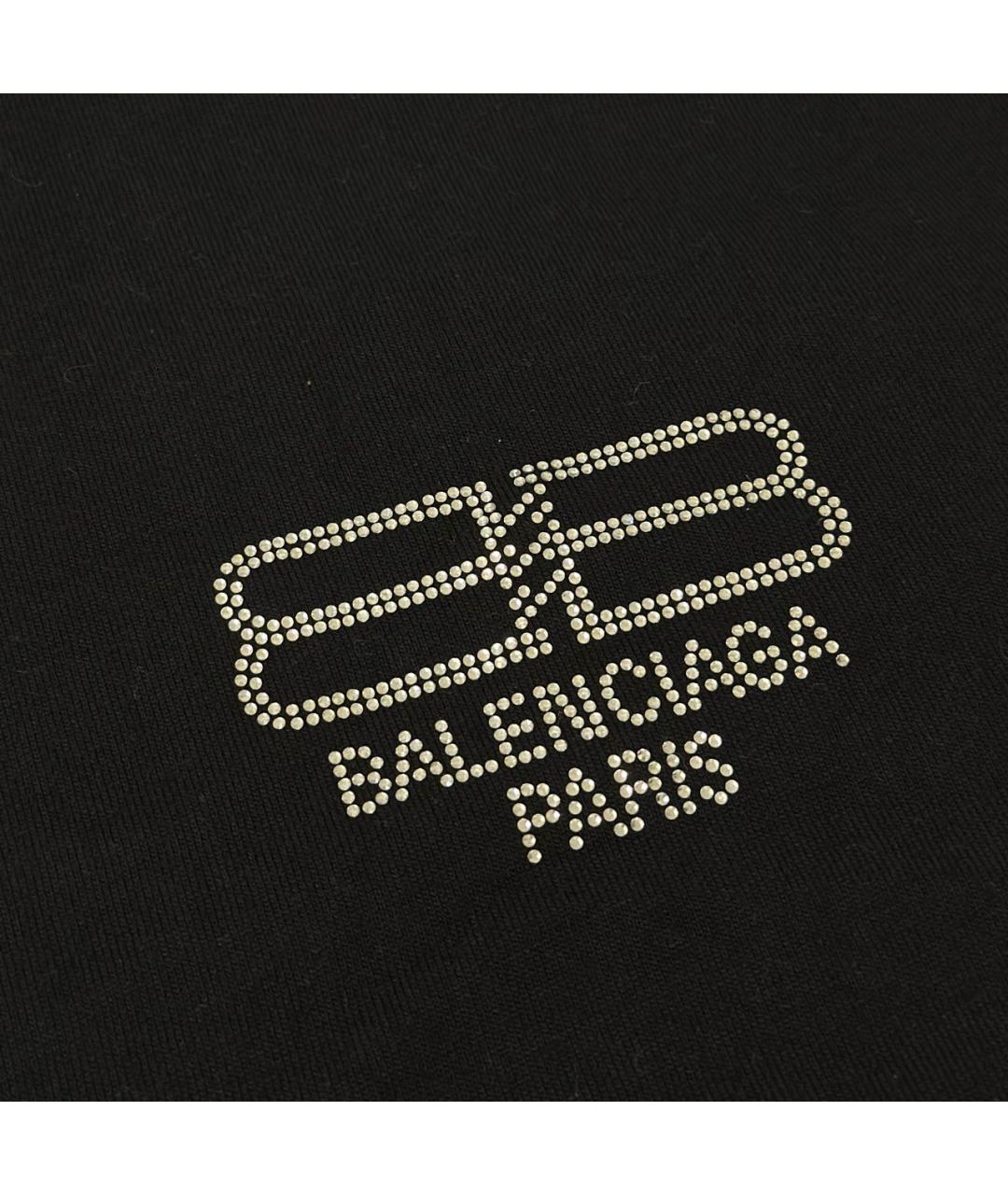 BALENCIAGA Черная хлопковая футболка, фото 3