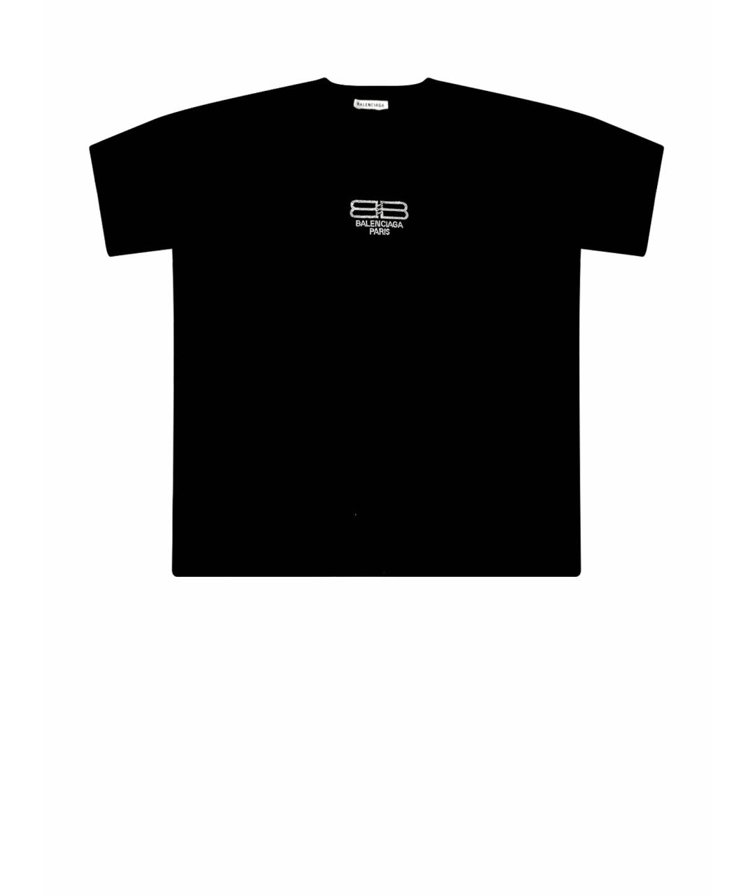 BALENCIAGA Черная хлопковая футболка, фото 1