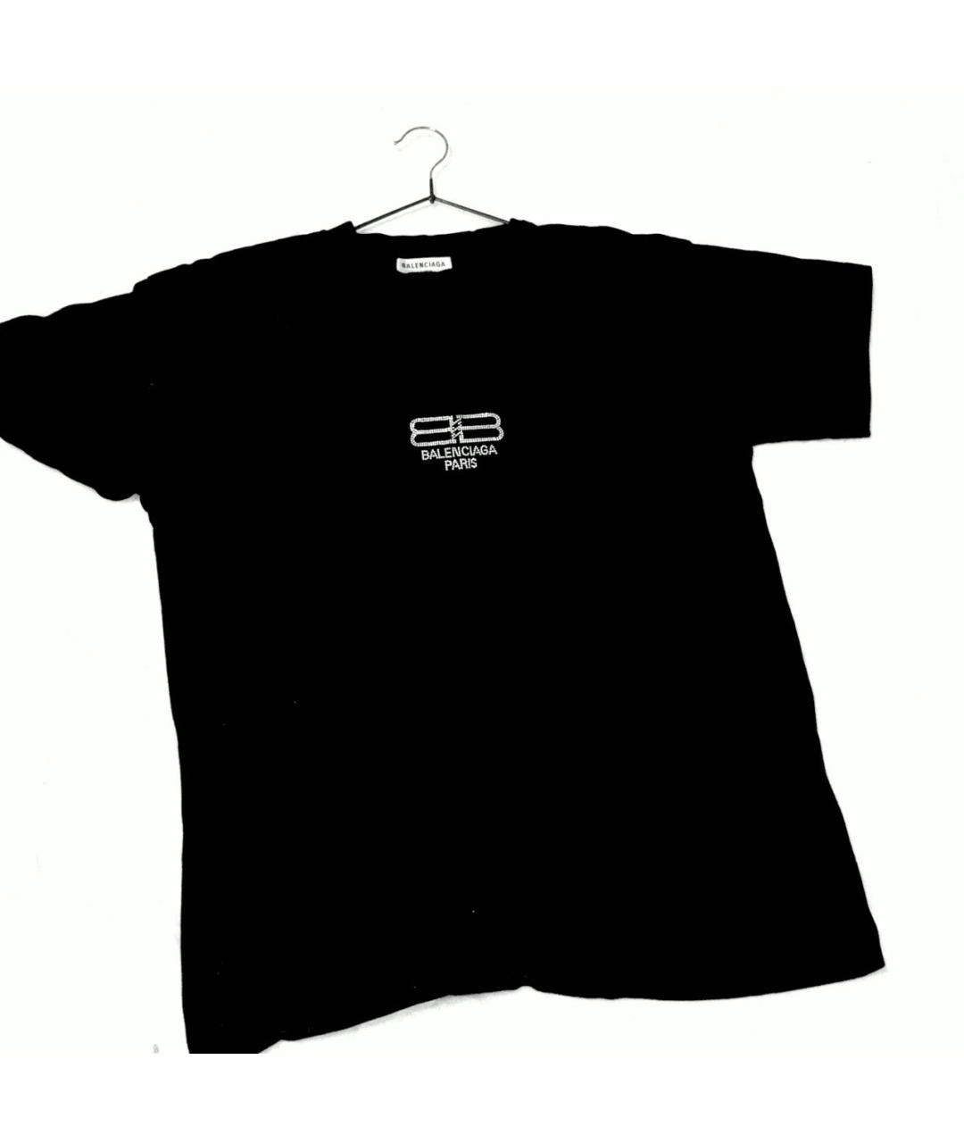 BALENCIAGA Черная хлопковая футболка, фото 5