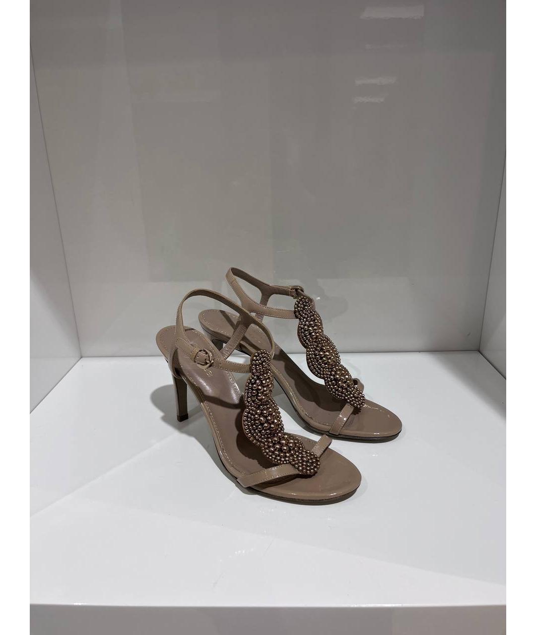 SERGIO ROSSI Бежевые кожаные босоножки, фото 2