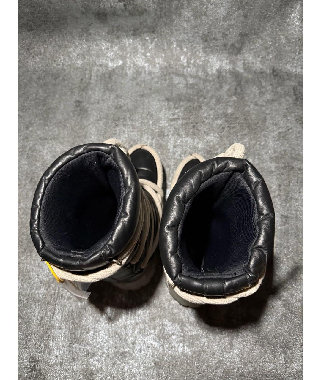 RICK OWENS Черные кожаные высокие ботинки, фото 3