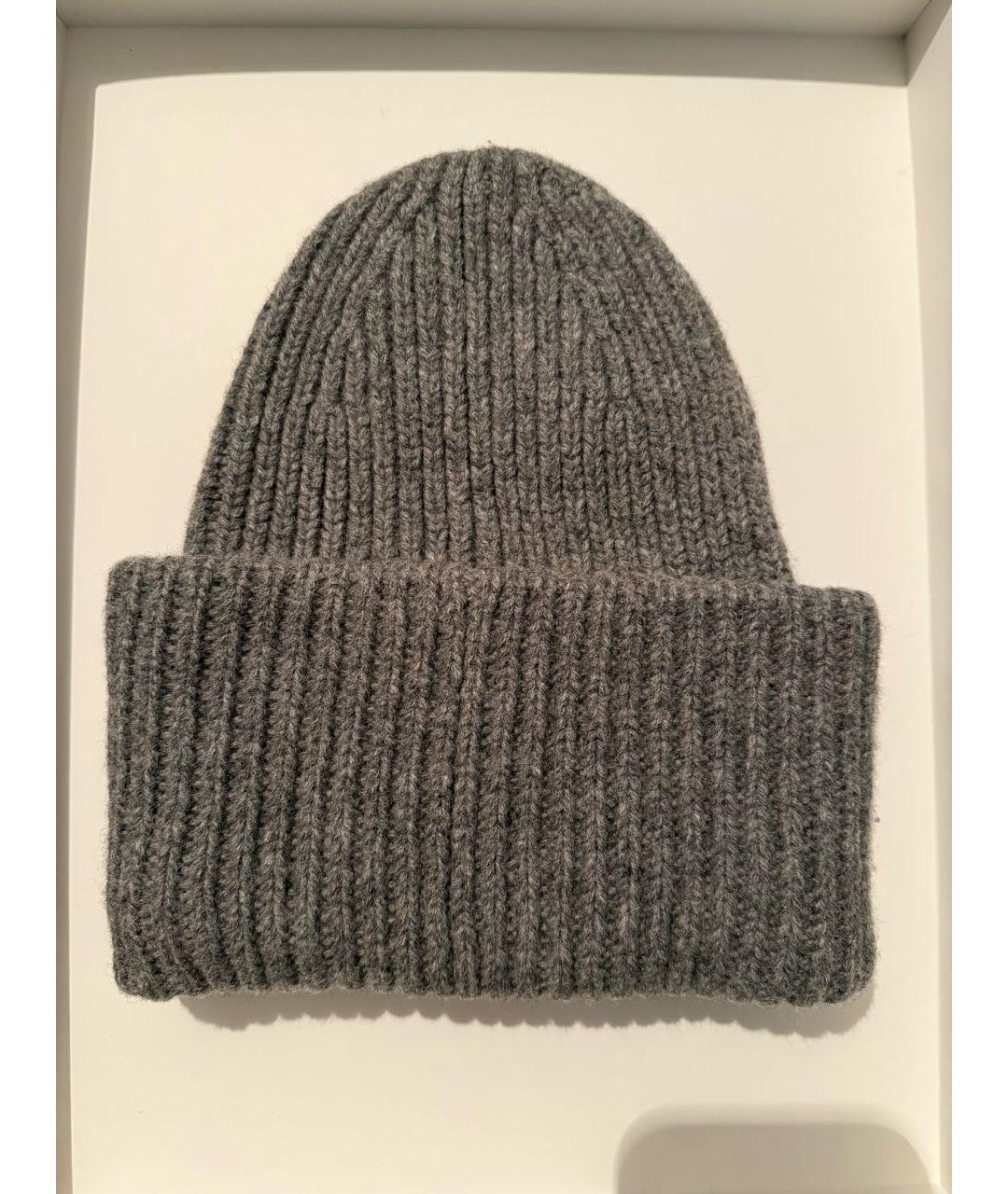 ACNE STUDIOS Антрацитовая шерстяная шапка, фото 2