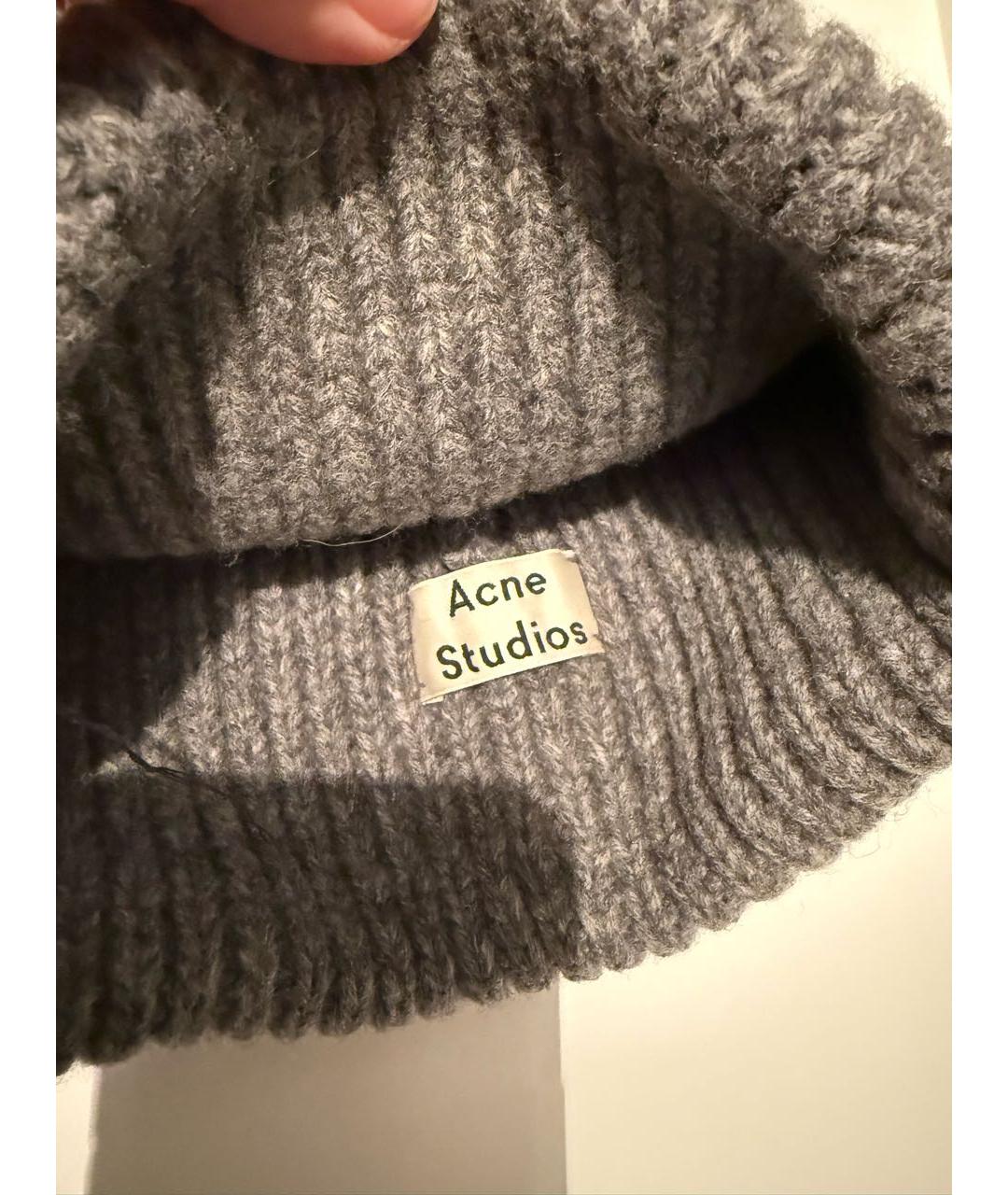 ACNE STUDIOS Антрацитовая шерстяная шапка, фото 3