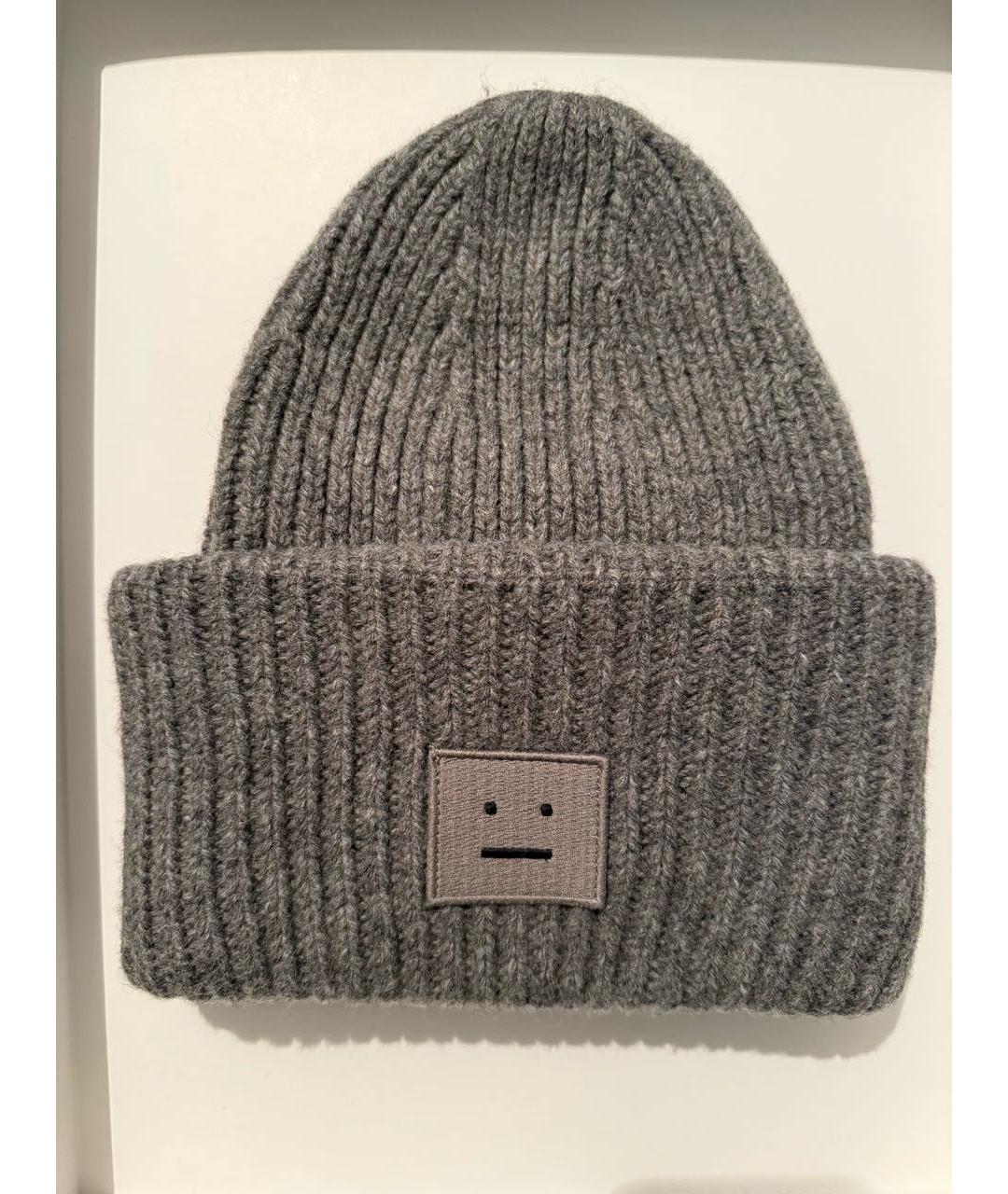 ACNE STUDIOS Антрацитовая шерстяная шапка, фото 5