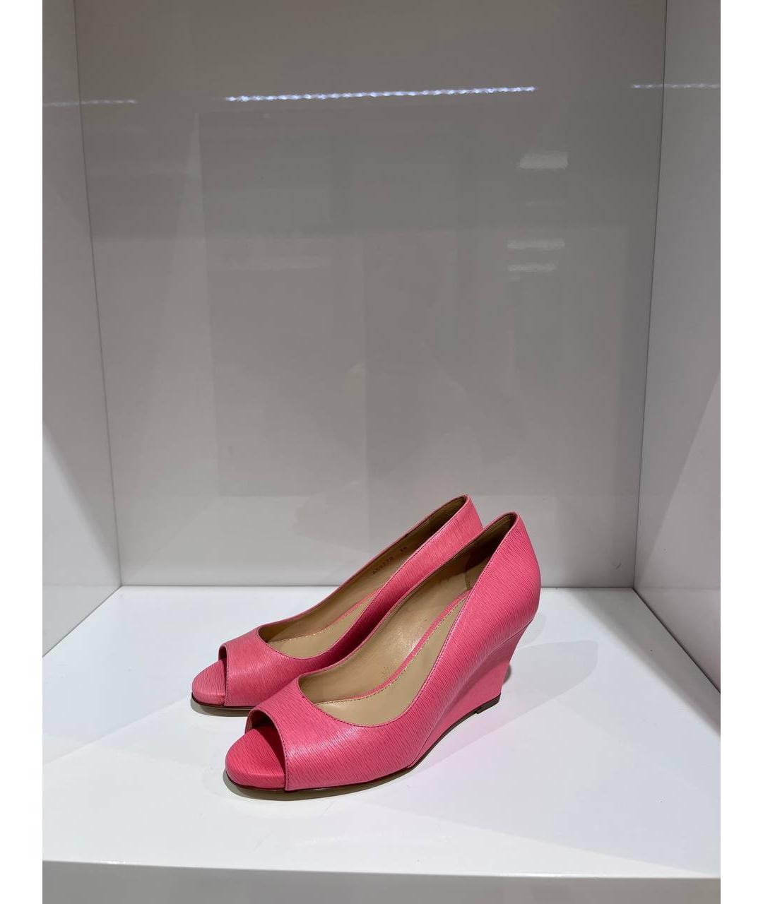 SERGIO ROSSI Розовые кожаные босоножки, фото 2