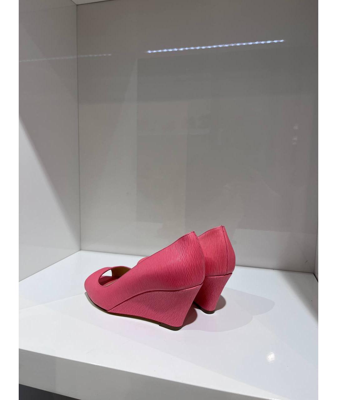 SERGIO ROSSI Розовые кожаные босоножки, фото 3