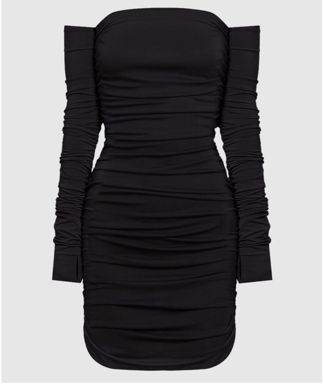 THE ANDAMANE Черное полиэстеровое коктейльное платье, фото 6