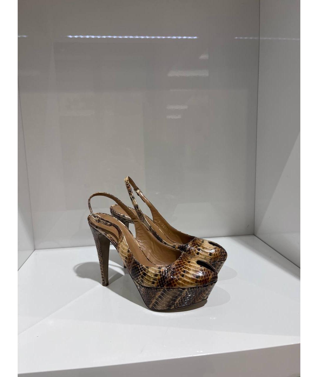 SERGIO ROSSI Мульти кожаные босоножки, фото 4