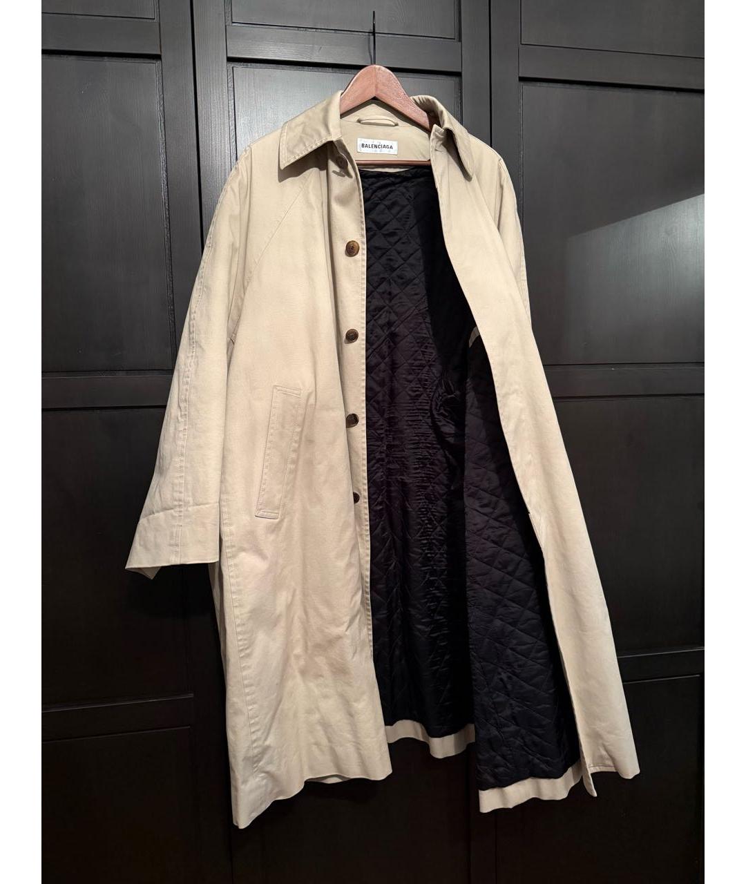BALENCIAGA Бежевый хлопковый тренч/плащ, фото 3