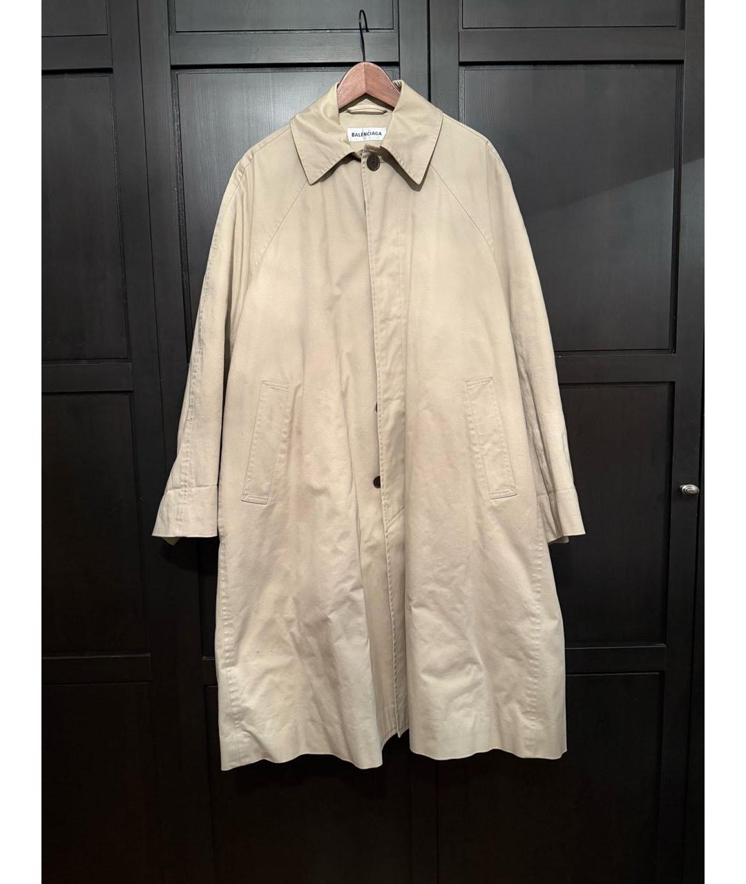 BALENCIAGA Бежевый хлопковый тренч/плащ, фото 8