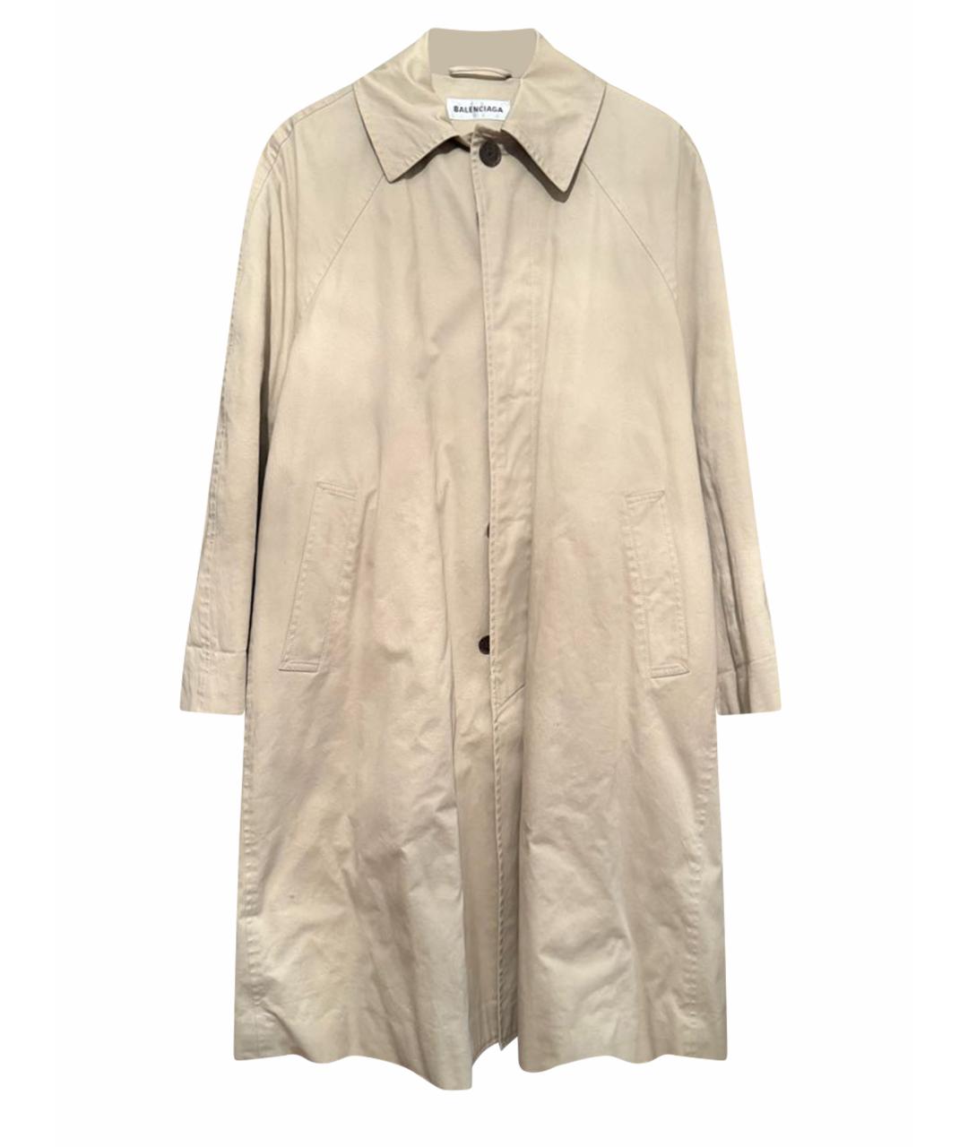 BALENCIAGA Бежевый хлопковый тренч/плащ, фото 1