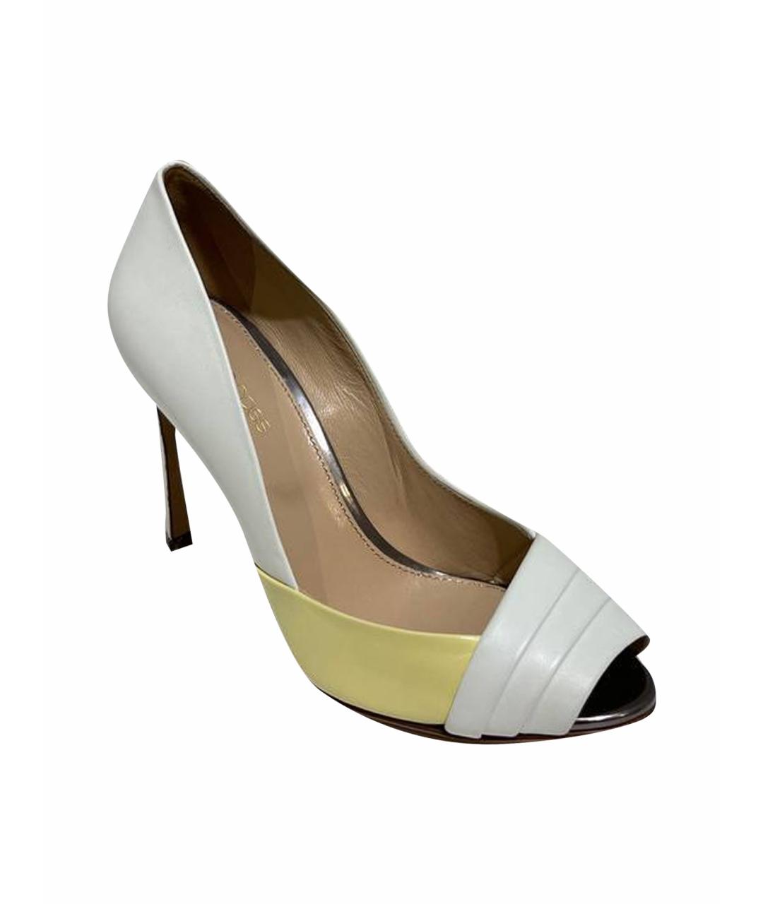 SERGIO ROSSI Белые кожаные босоножки, фото 1